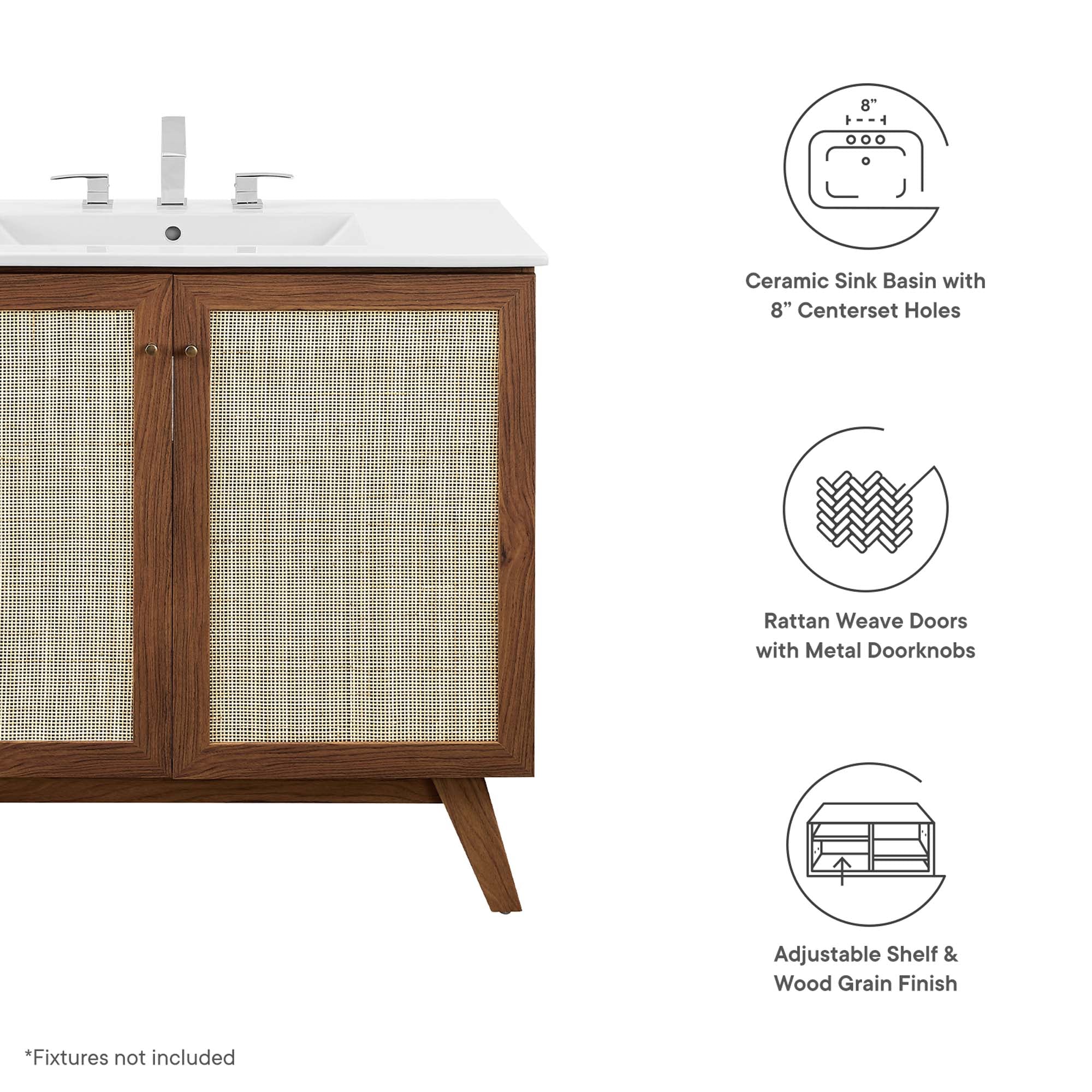 Soma Bathroom Vanity with White Basin Included by Modway