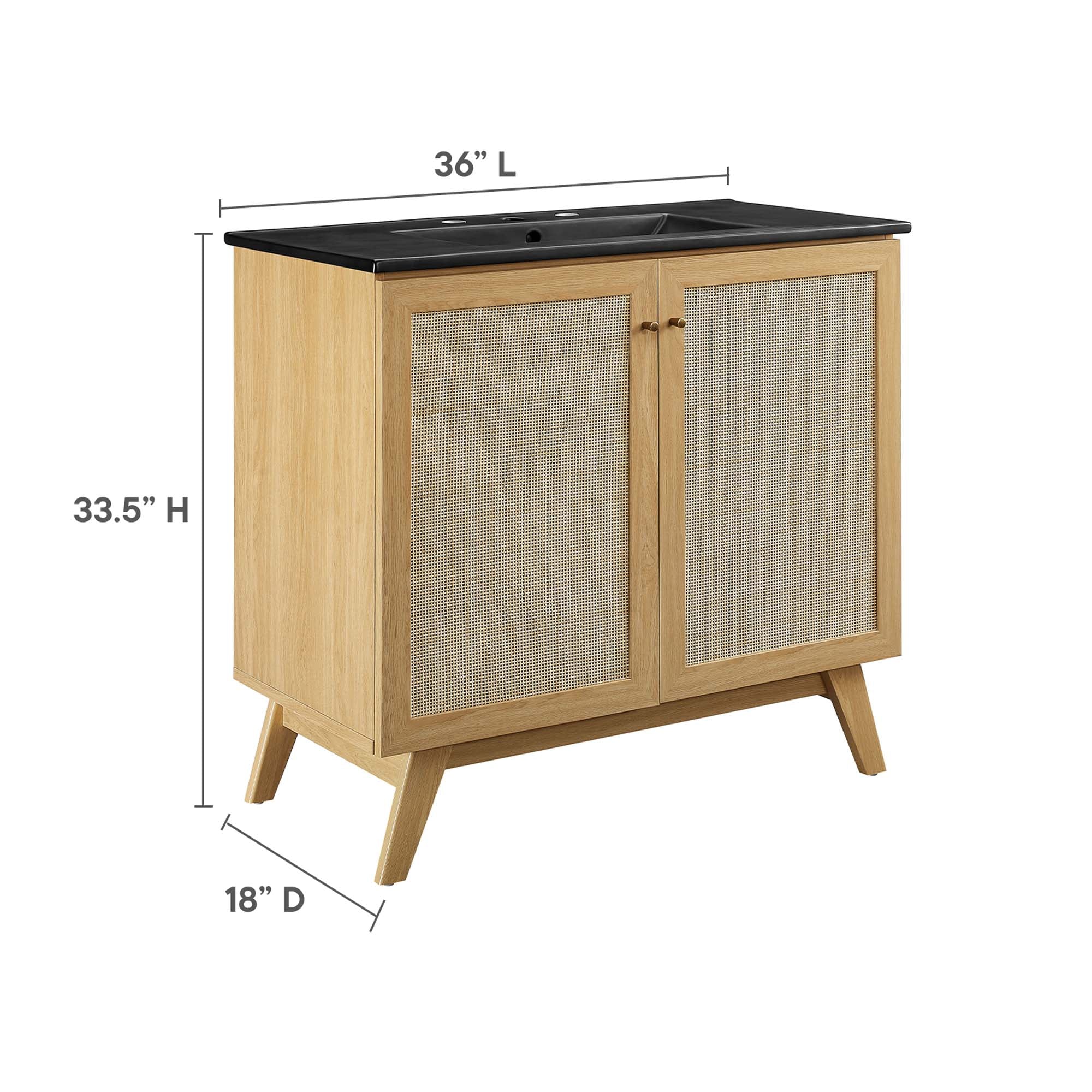 Soma Bathroom Vanity with Black Basin Included by Modway