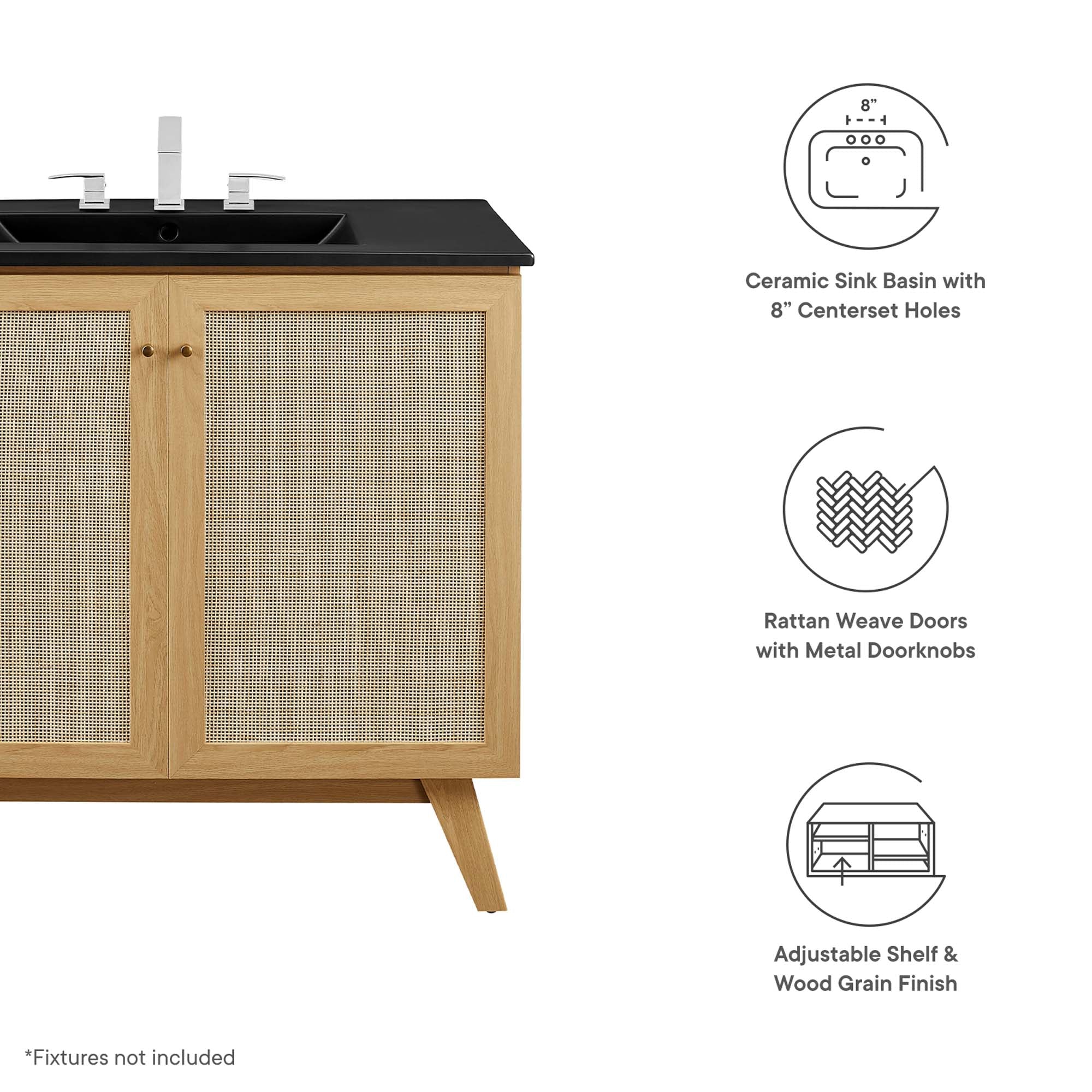 Soma Bathroom Vanity with Black Basin Included by Modway