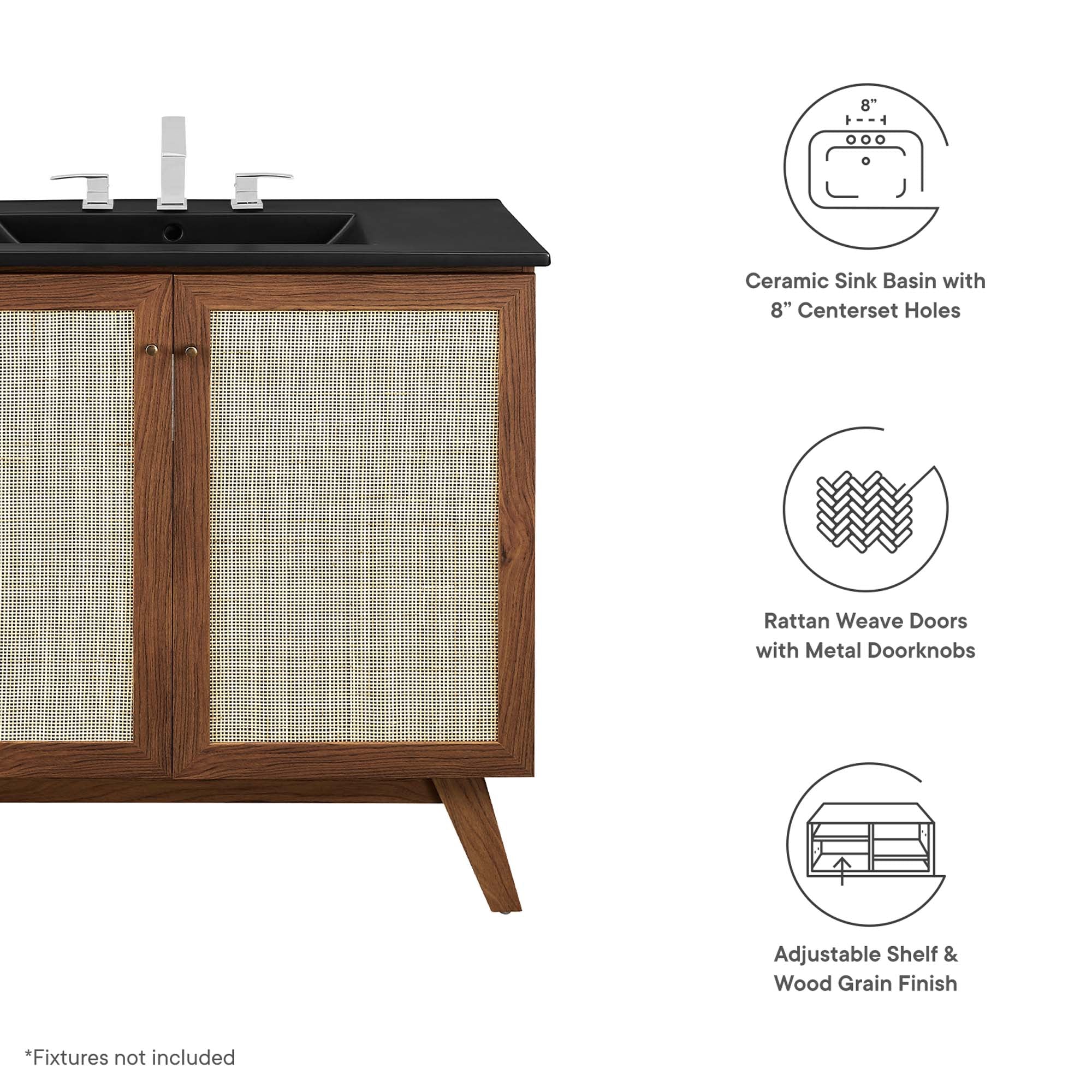 Soma Bathroom Vanity with Black Basin Included by Modway