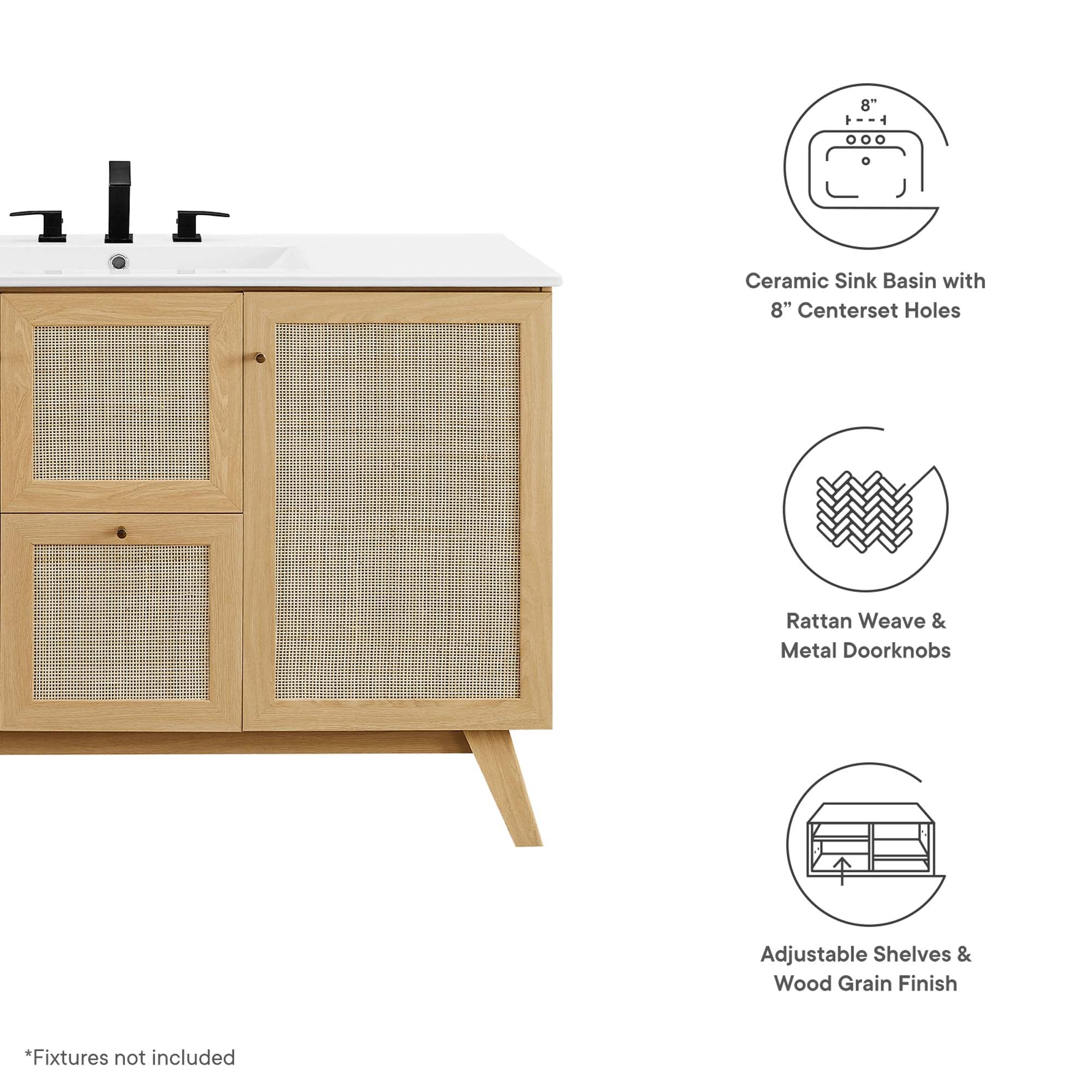 Soma Bathroom Vanity with White Basin Included by Modway