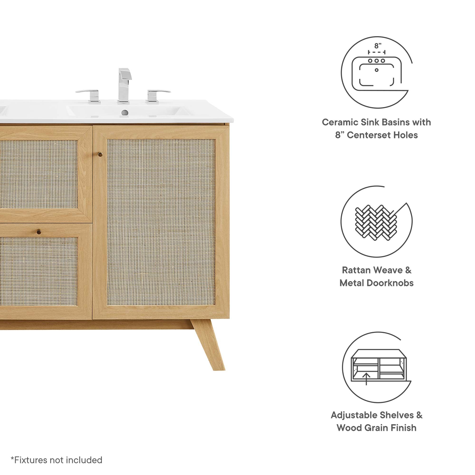 Soma Bathroom Vanity with White Basin Included by Modway