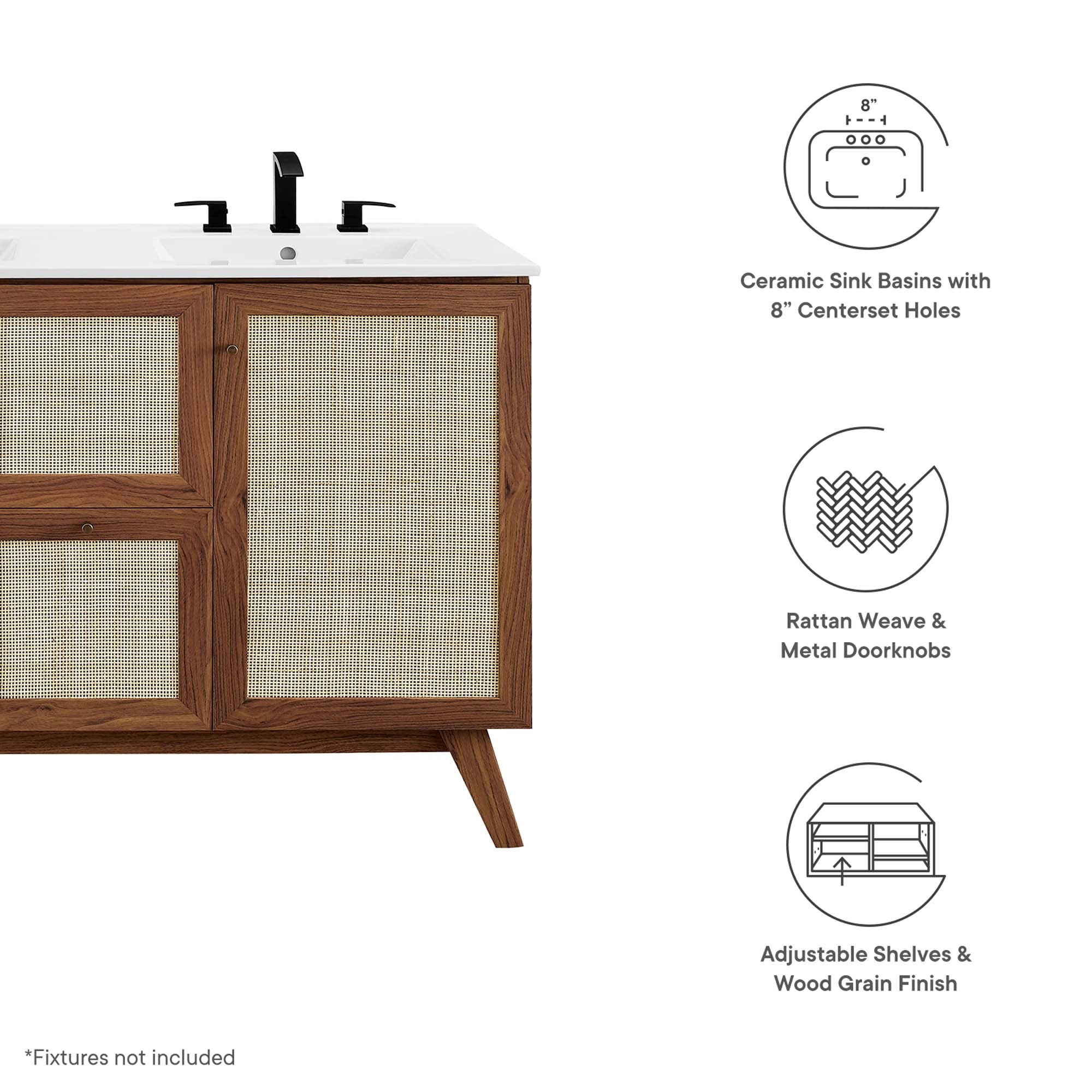 Soma Bathroom Vanity with White Basin Included by Modway