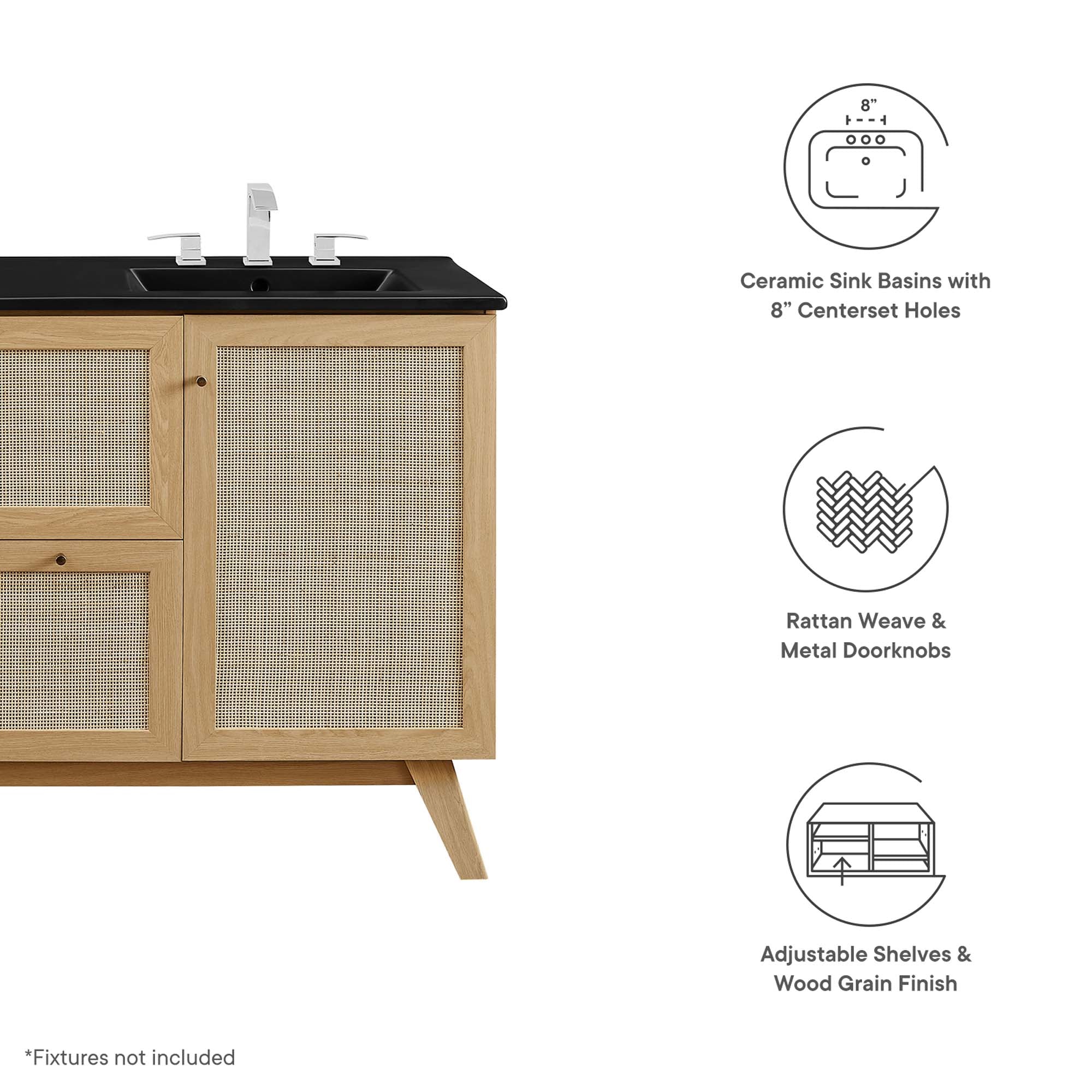 Soma Bathroom Vanity with Black Basin Included by Modway