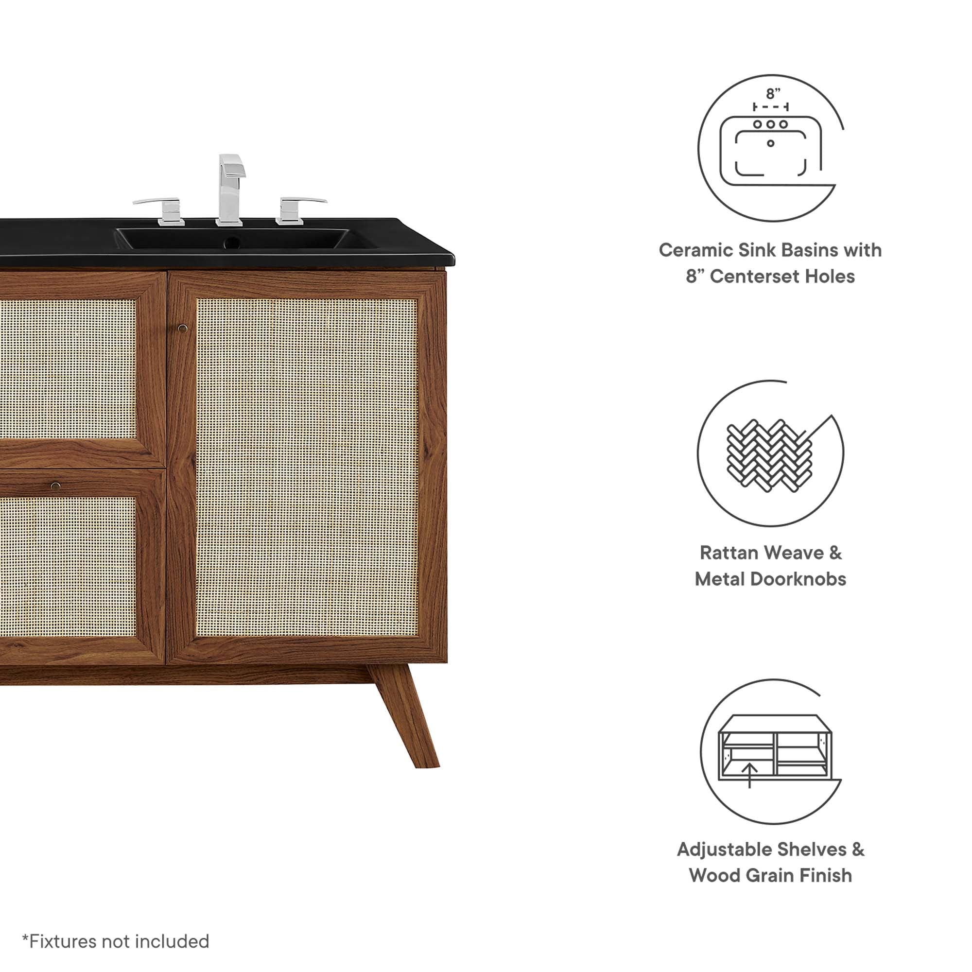 Soma Bathroom Vanity with Black Basin Included by Modway