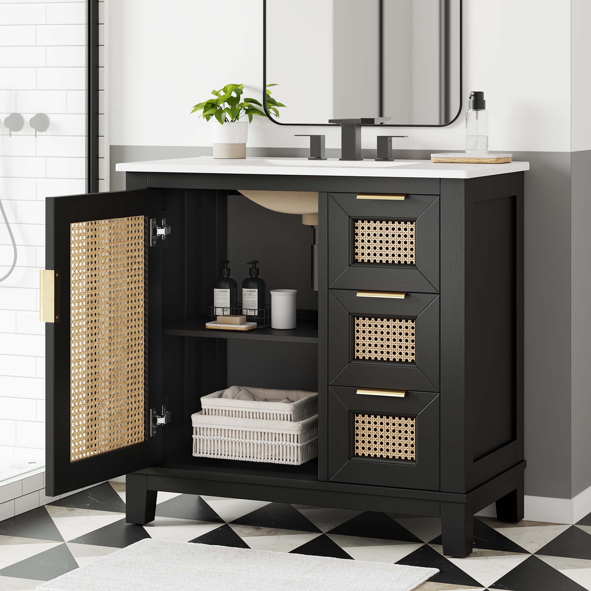 Dixie Bathroom Vanity Basin Included by Modway