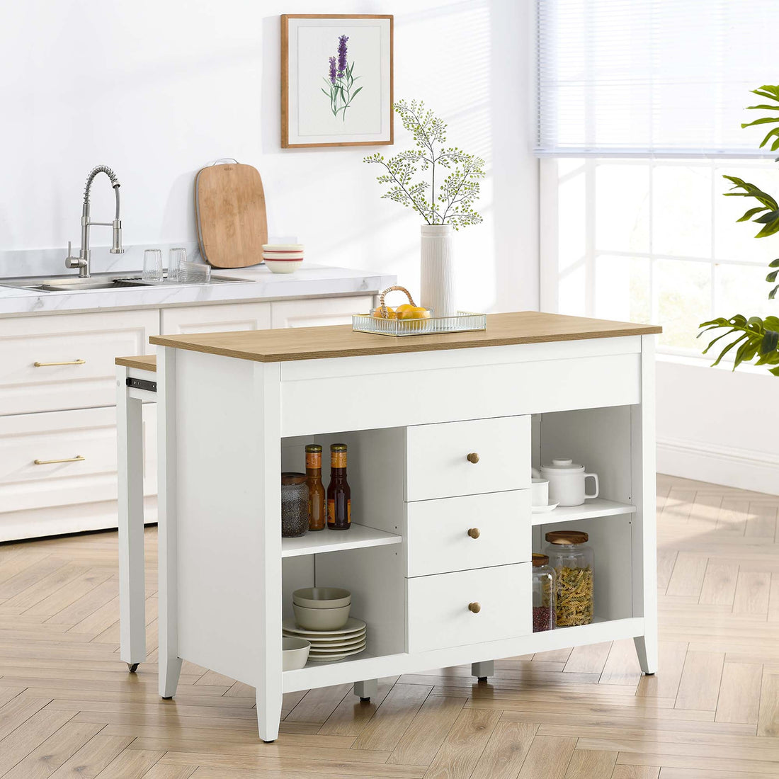 Farmstead Kitchen Island by Modway