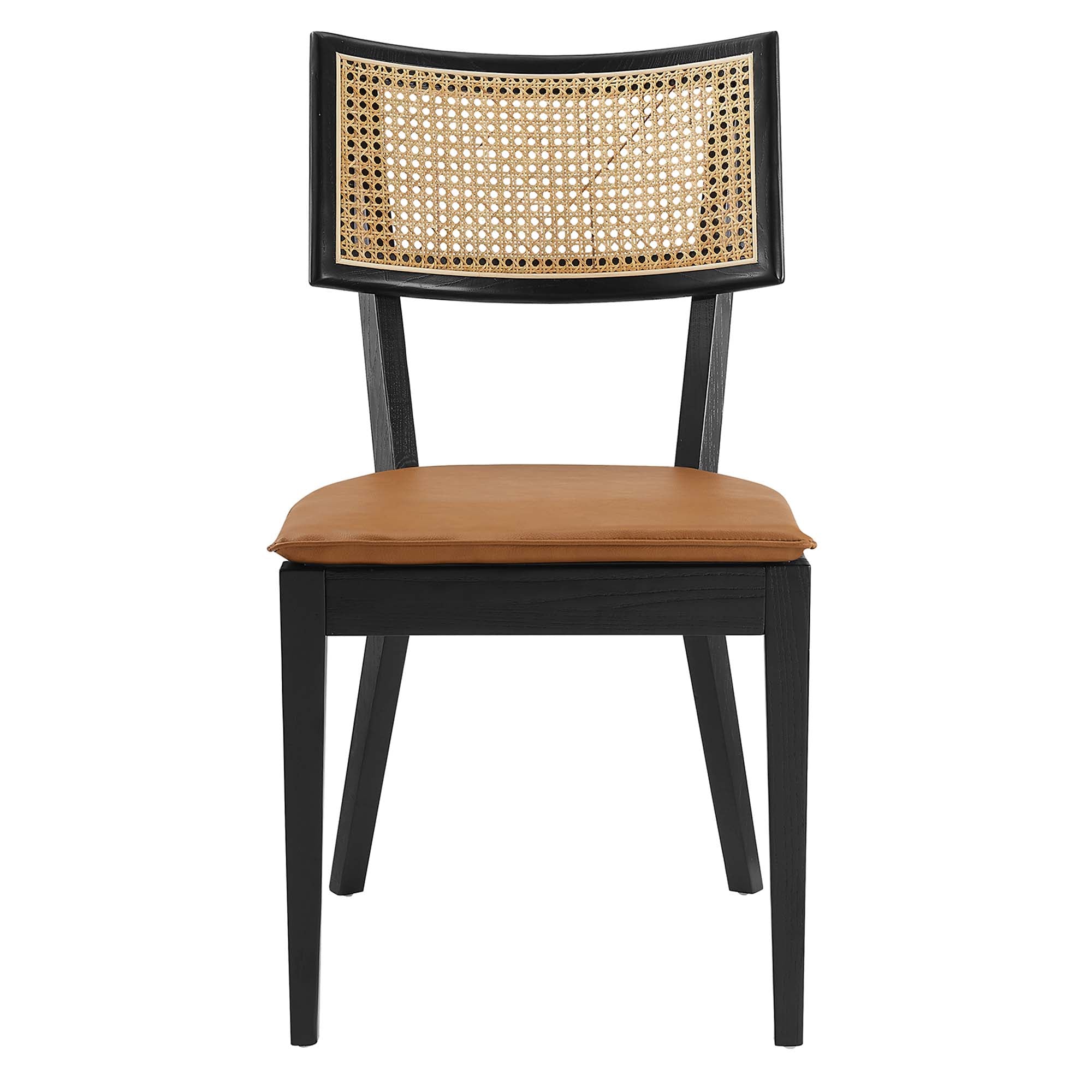 Caledonia Vegan Leather Upholstered Wood Dining Chairs - Set of 2 by Modway