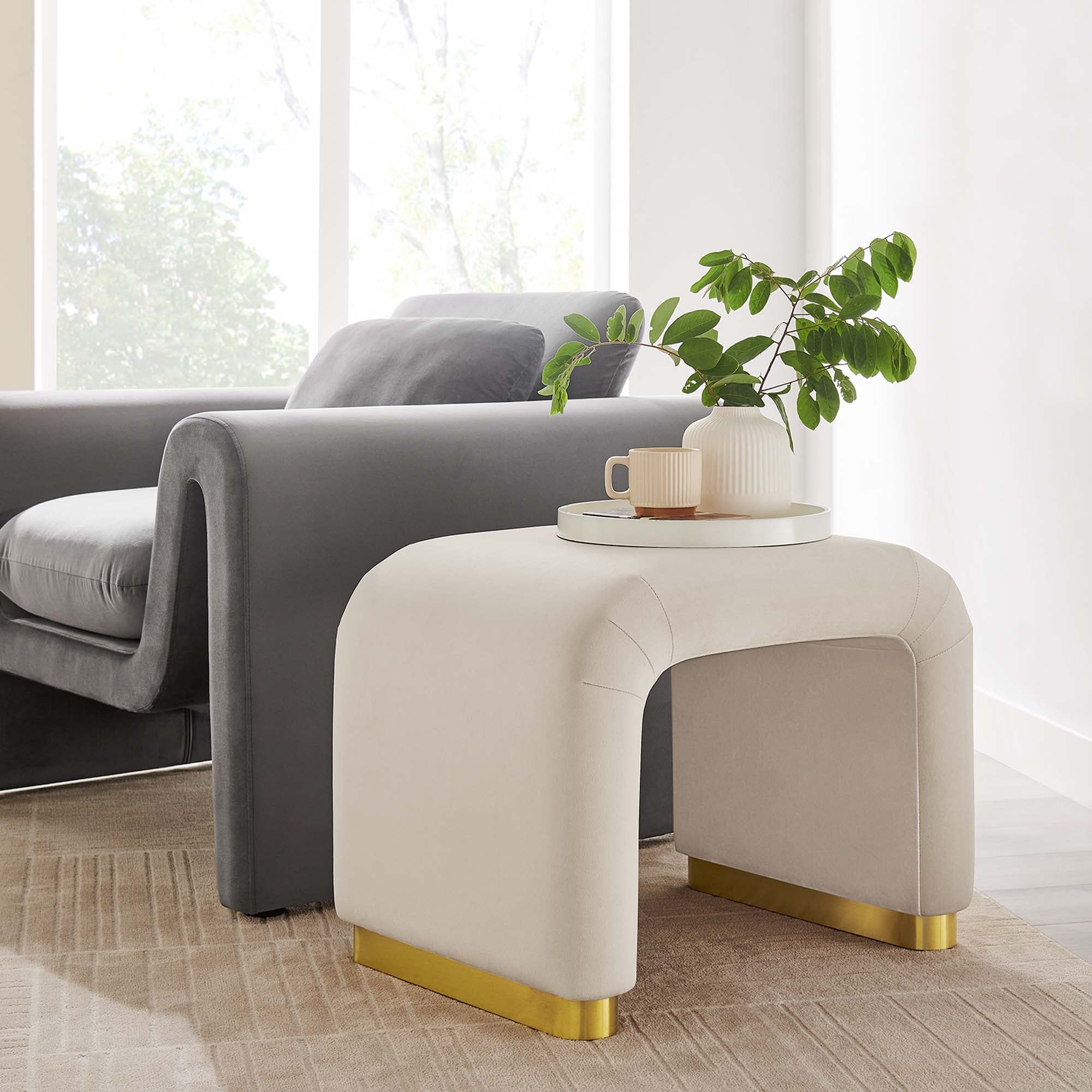 Koda Performance Velvet Waterfall Stool by Modway