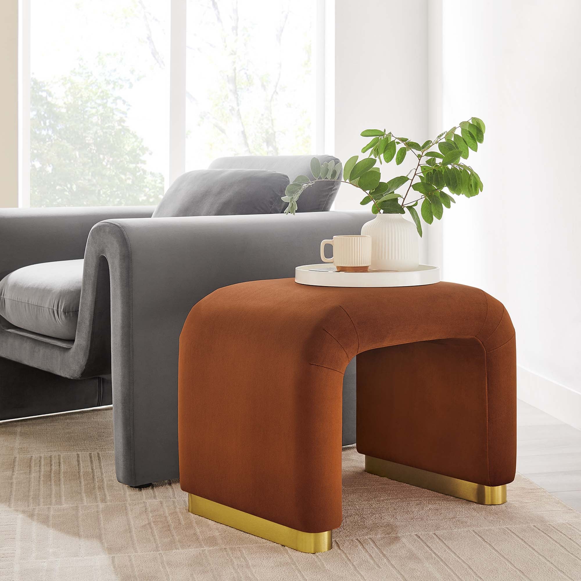 Koda Performance Velvet Waterfall Stool by Modway