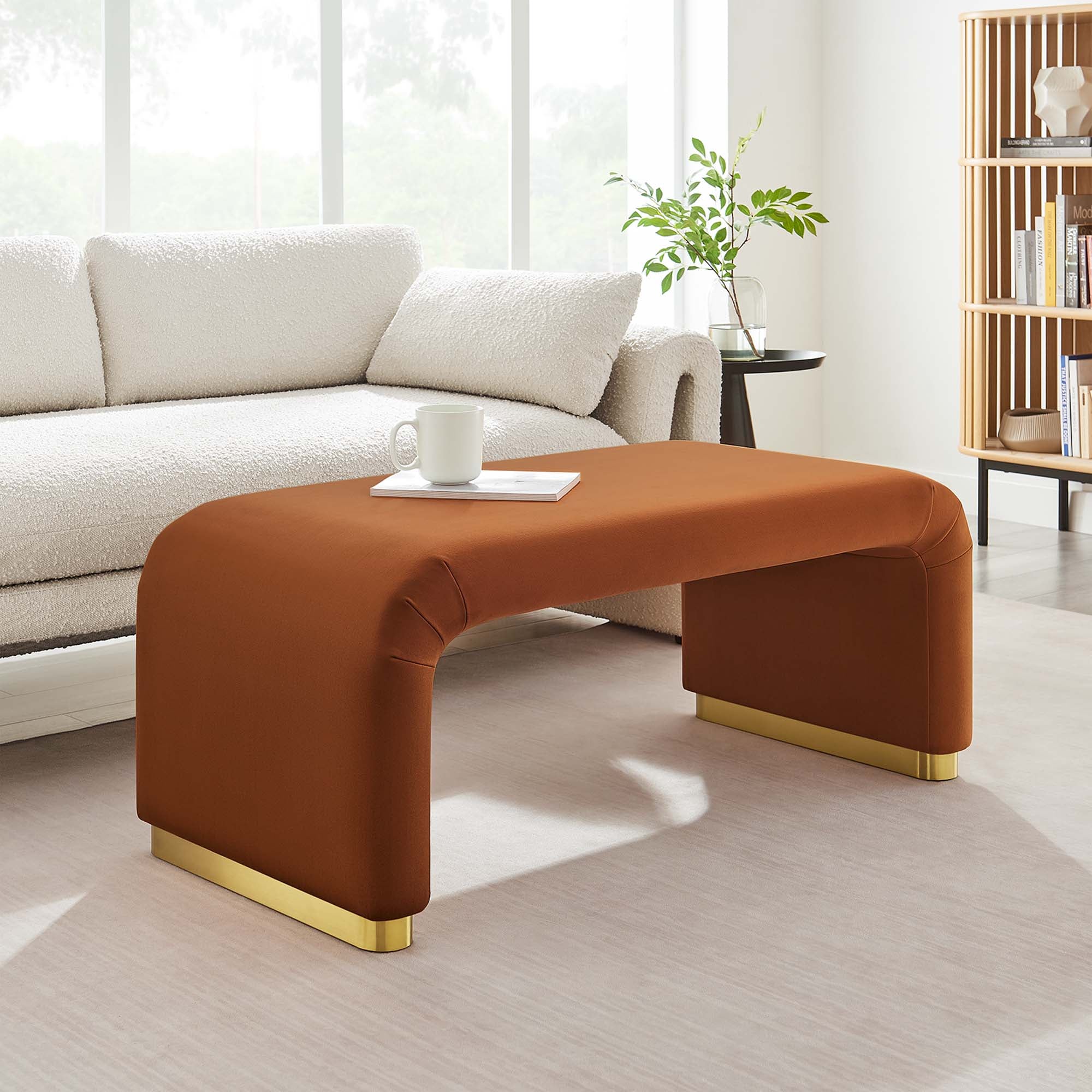 Koda Performance Velvet Waterfall Ottoman by Modway