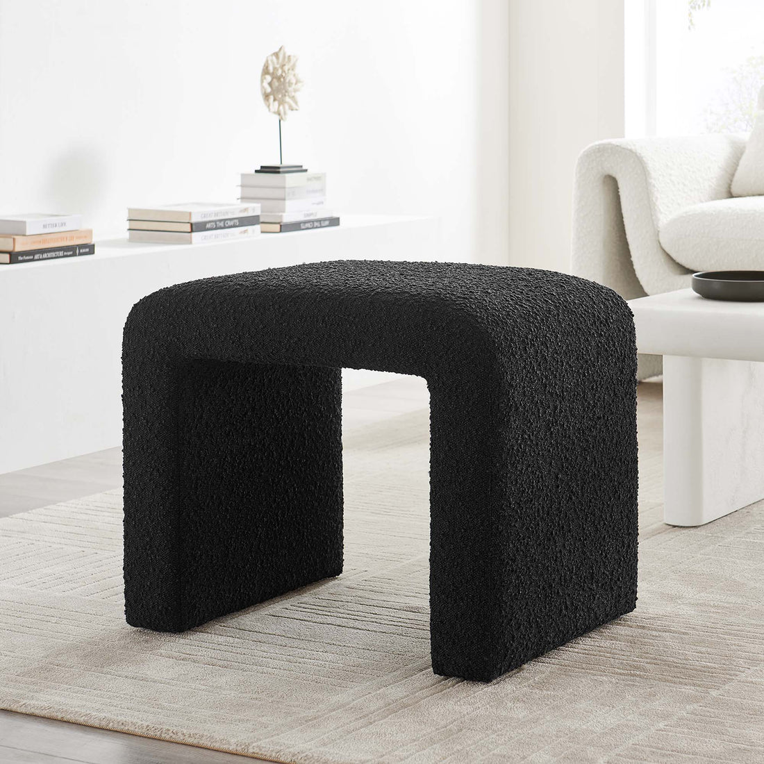 Simba Boucle Fabric Waterfall Stool by Modway