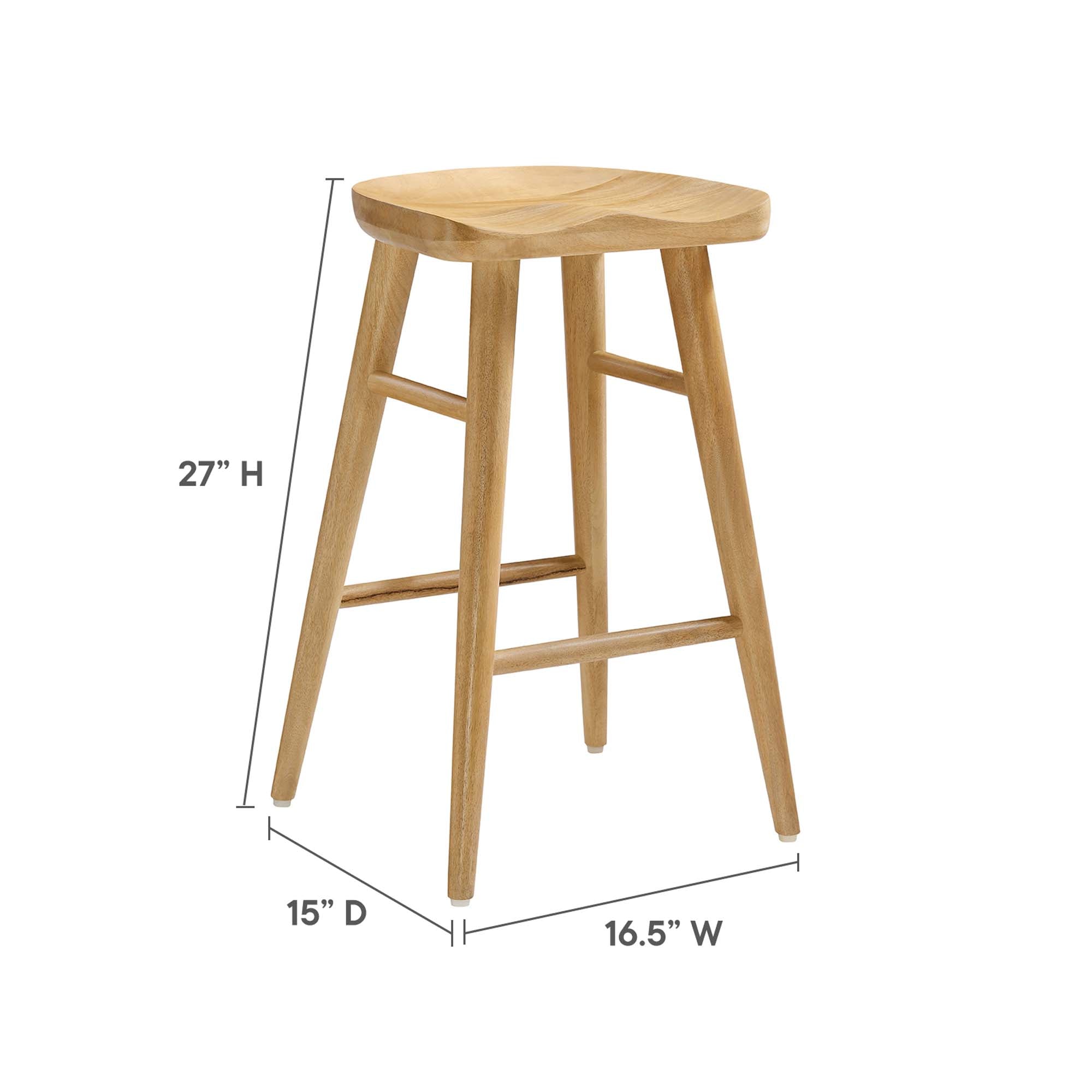 Saville Backless Wood Counter Stools - Set of 2 by Modway