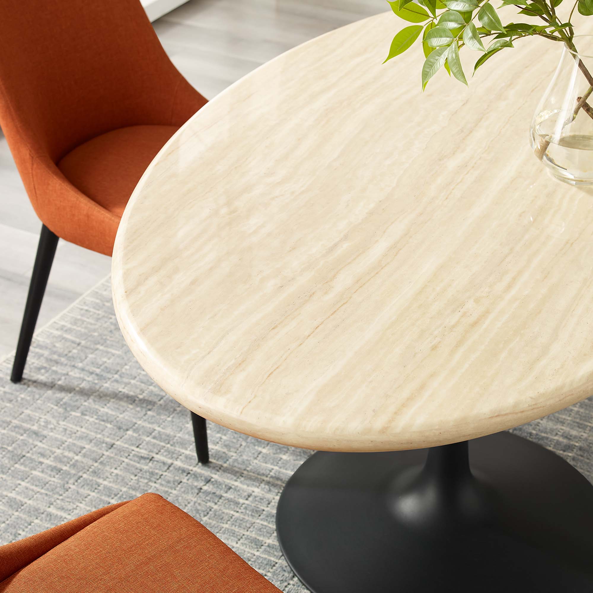 Lippa Oval Artificial Travertine Dining Table by Modway