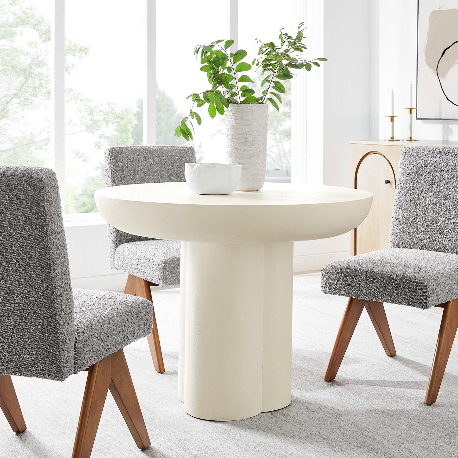 Caspian 40" Round Concrete Dining Table by Modway