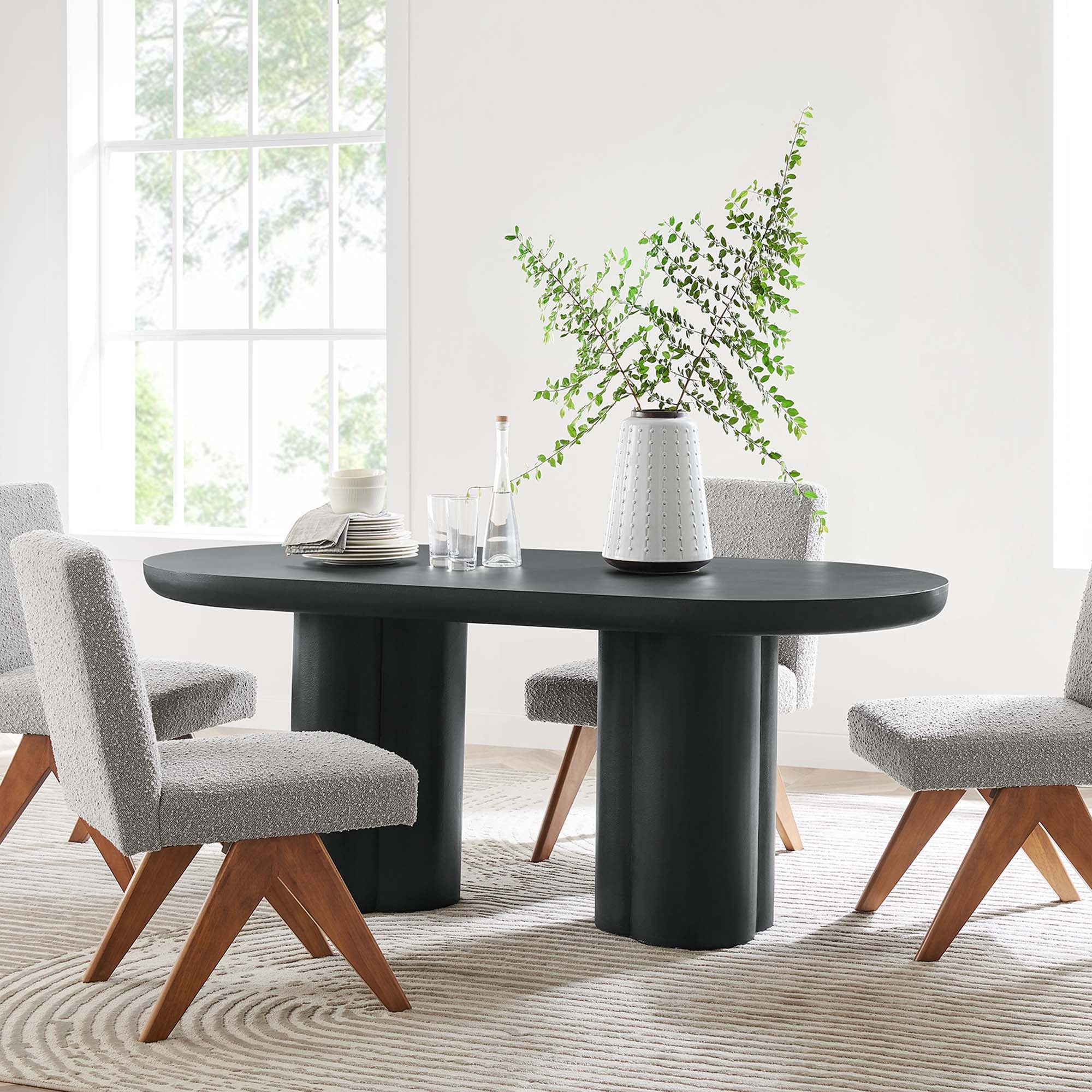 Caspian 72" Oval Concrete Dining Table by Modway