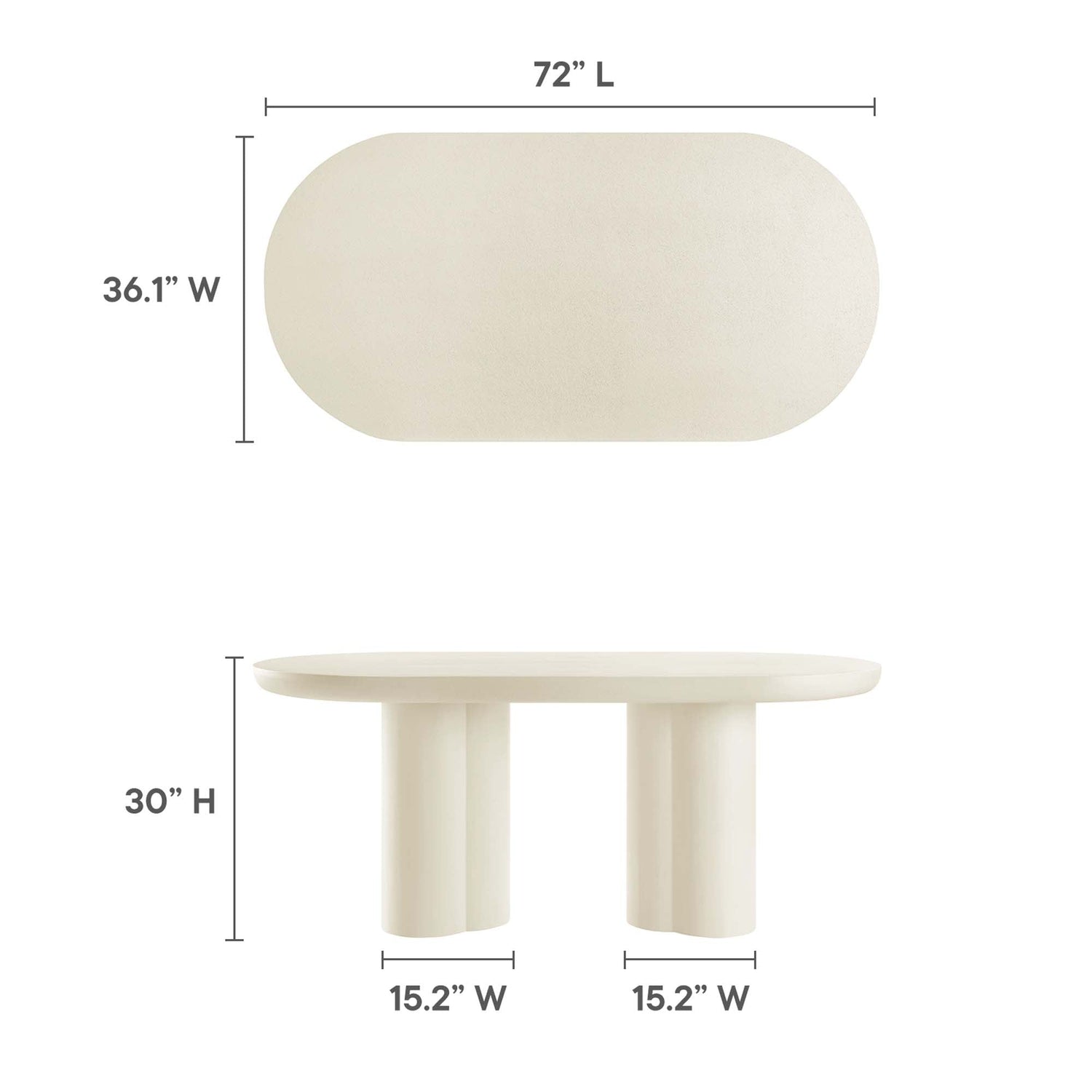 Caspian 72" Oval Concrete Dining Table by Modway
