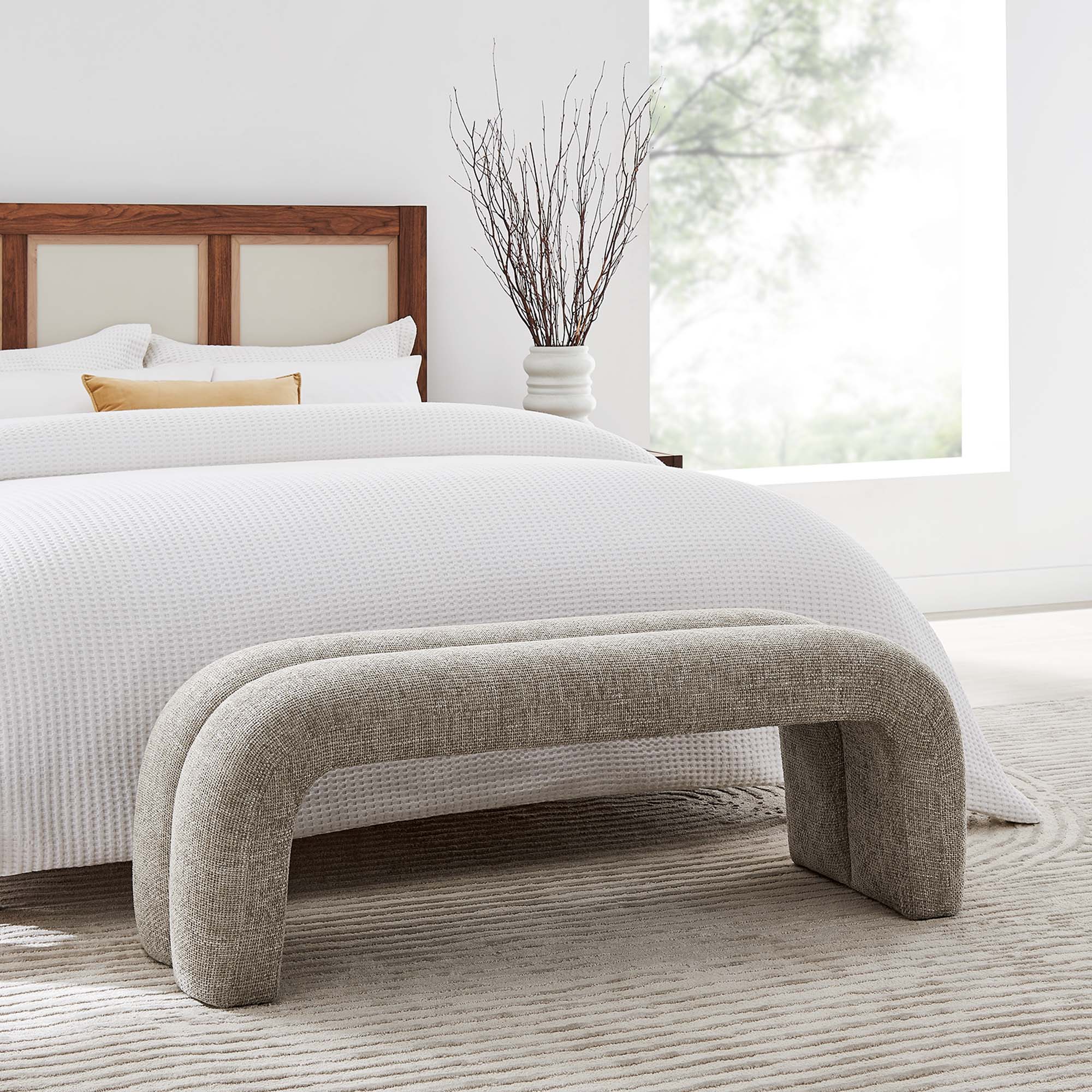 Dax 50.5" Chenille Upholstered Accent Bench by Modway