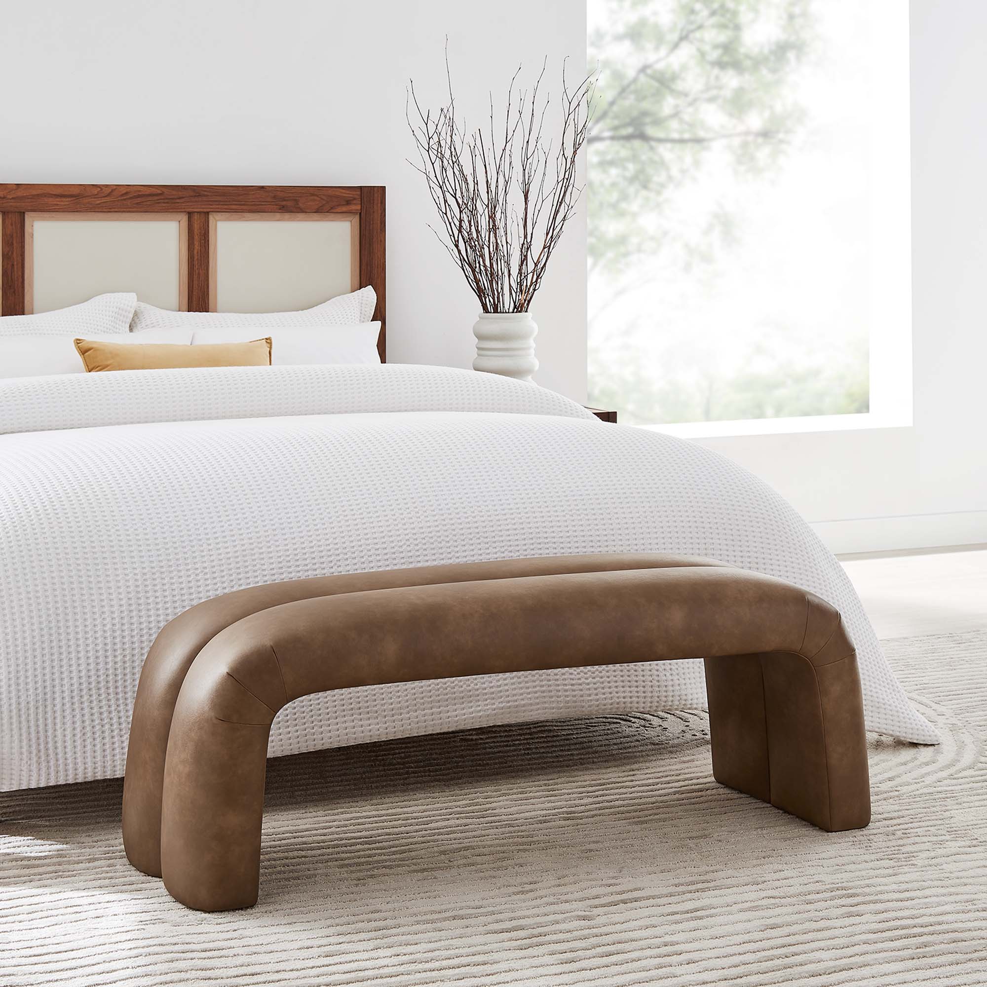 Dax 50.5" Vegan Leather Upholstered Accent Bench by Modway