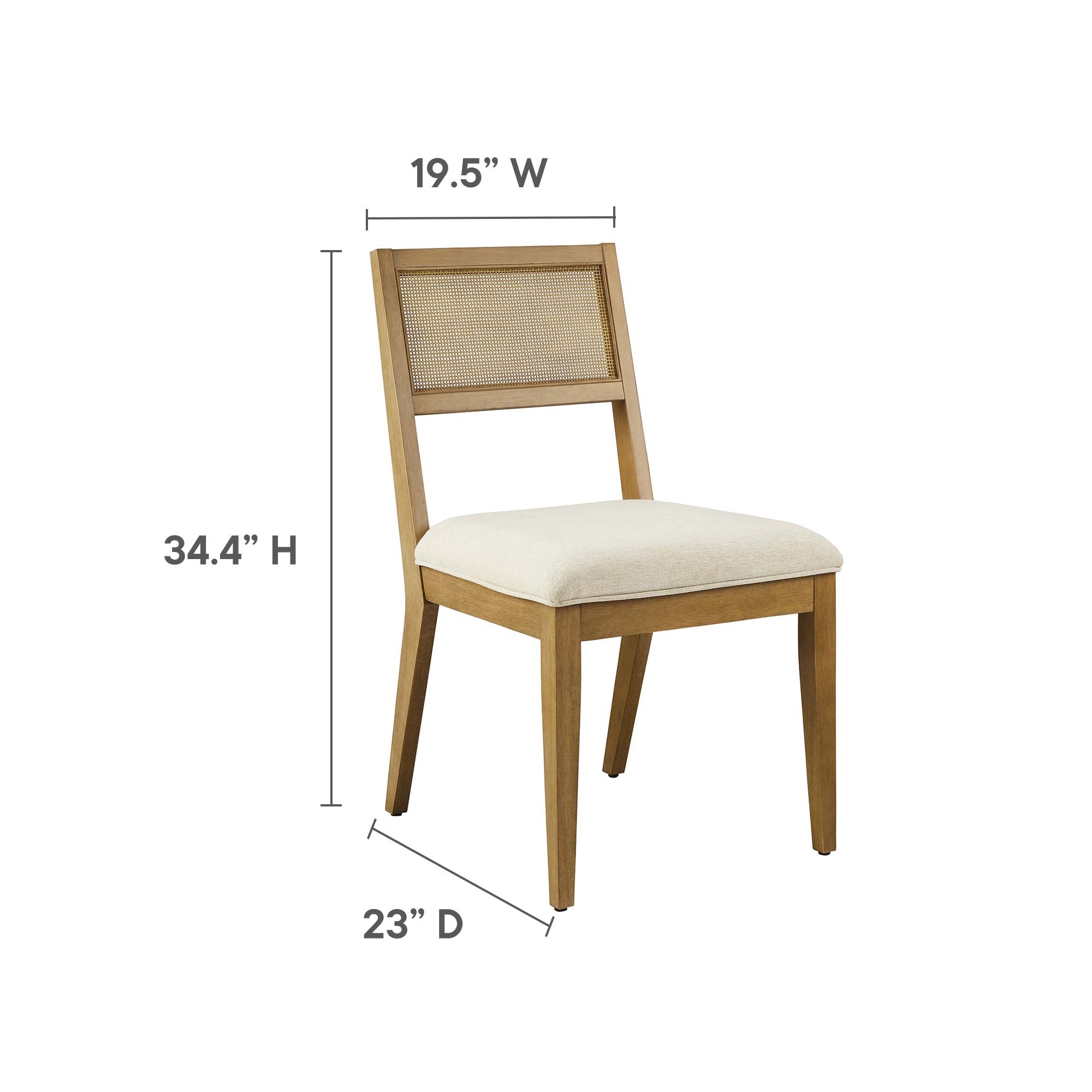 Nimba Rattan Fabric Dining Chairs Set of 2