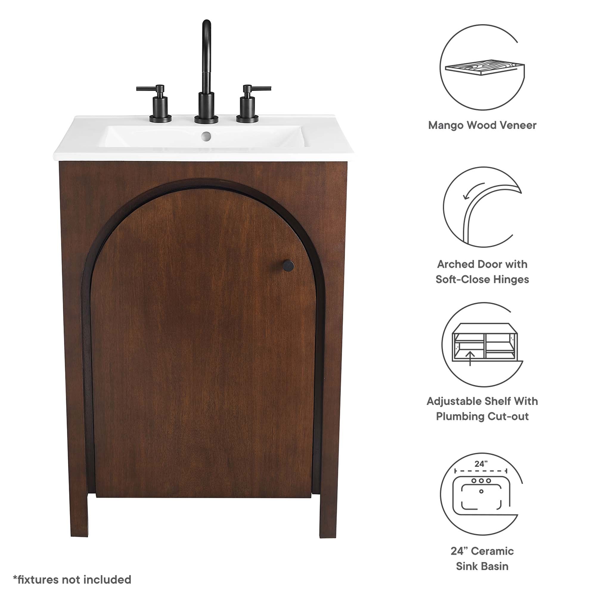 Appia Bathroom Vanity Basin Included by Modway