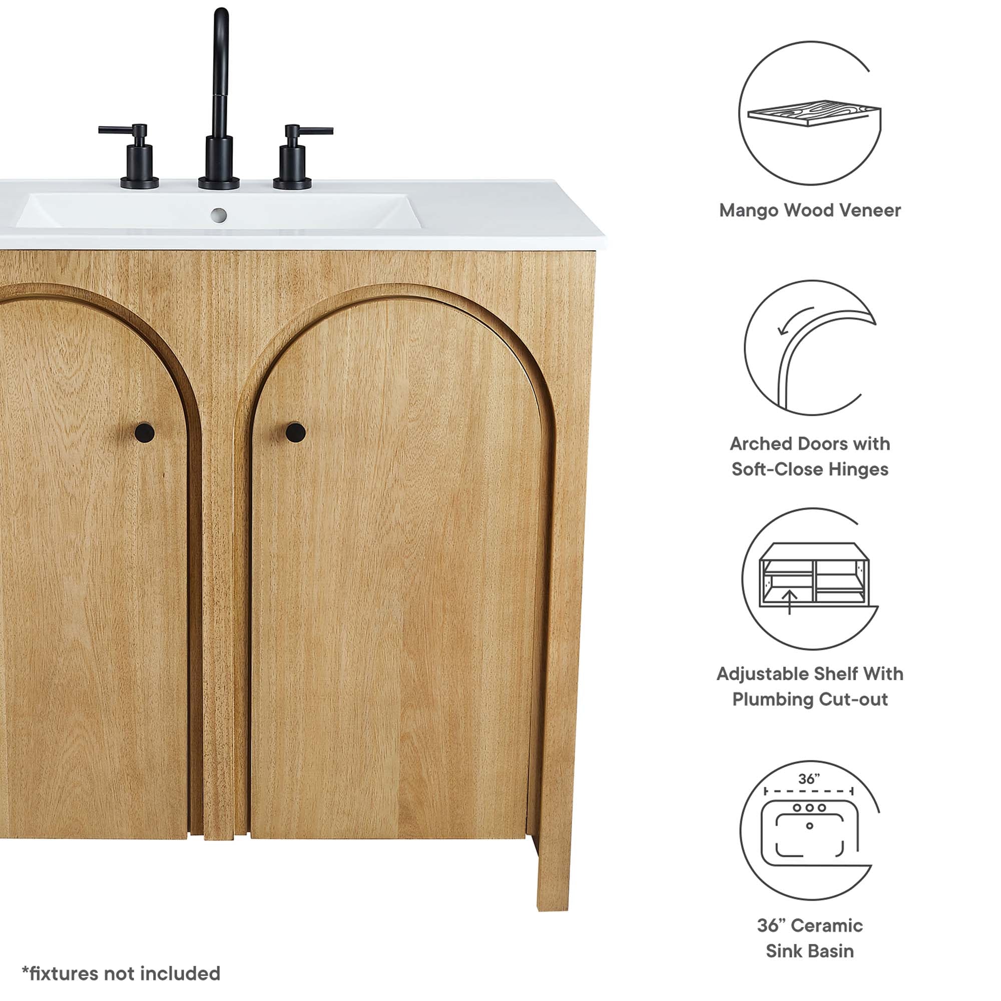 Appia Bathroom Vanity Basin Included by Modway