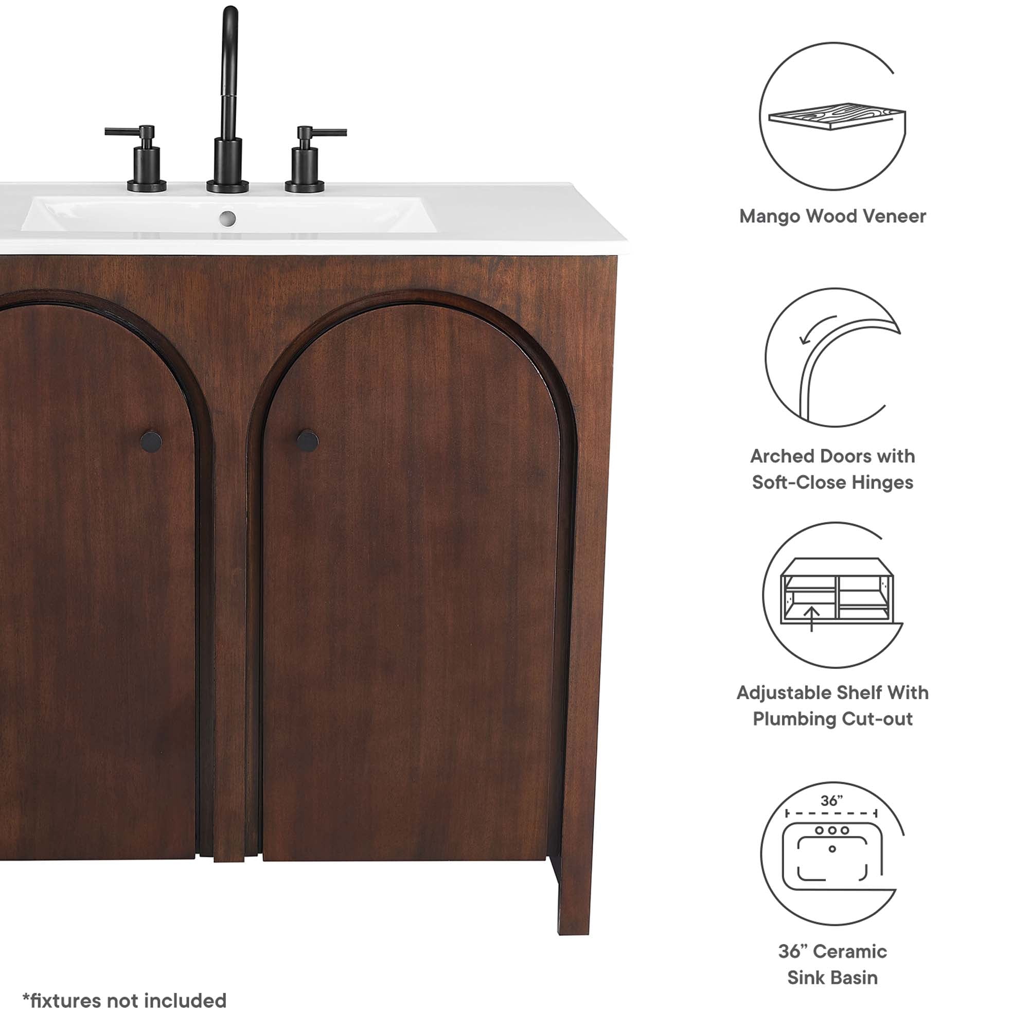 Appia Bathroom Vanity Basin Included by Modway