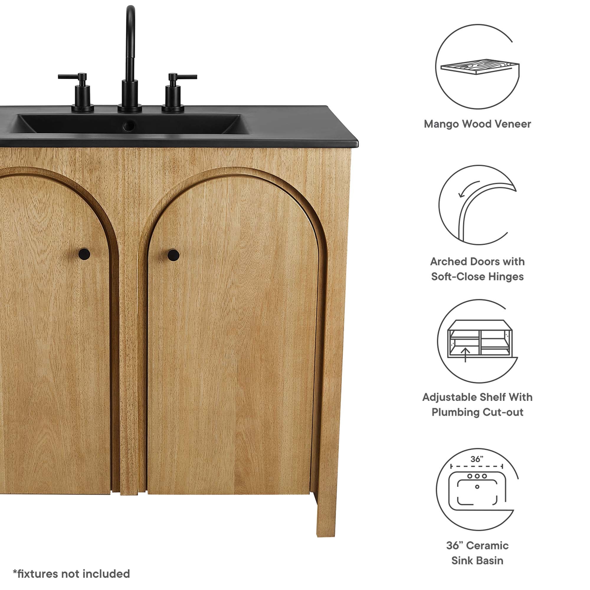 Appia Bathroom Vanity Basin Included by Modway