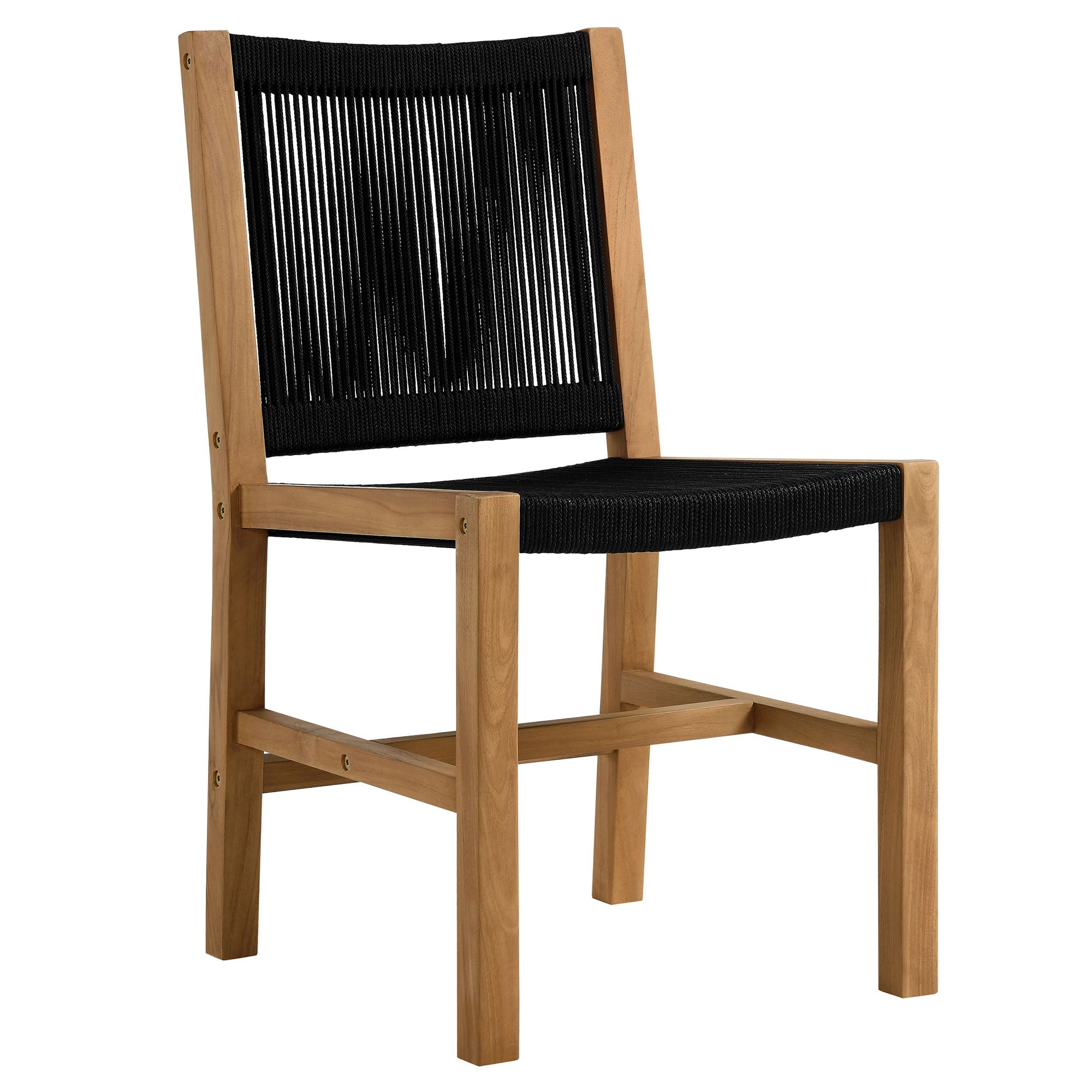 Vienna 7-Piece Outdoor Patio Teak and Rope Dining Set with Armless Chairs by Modway