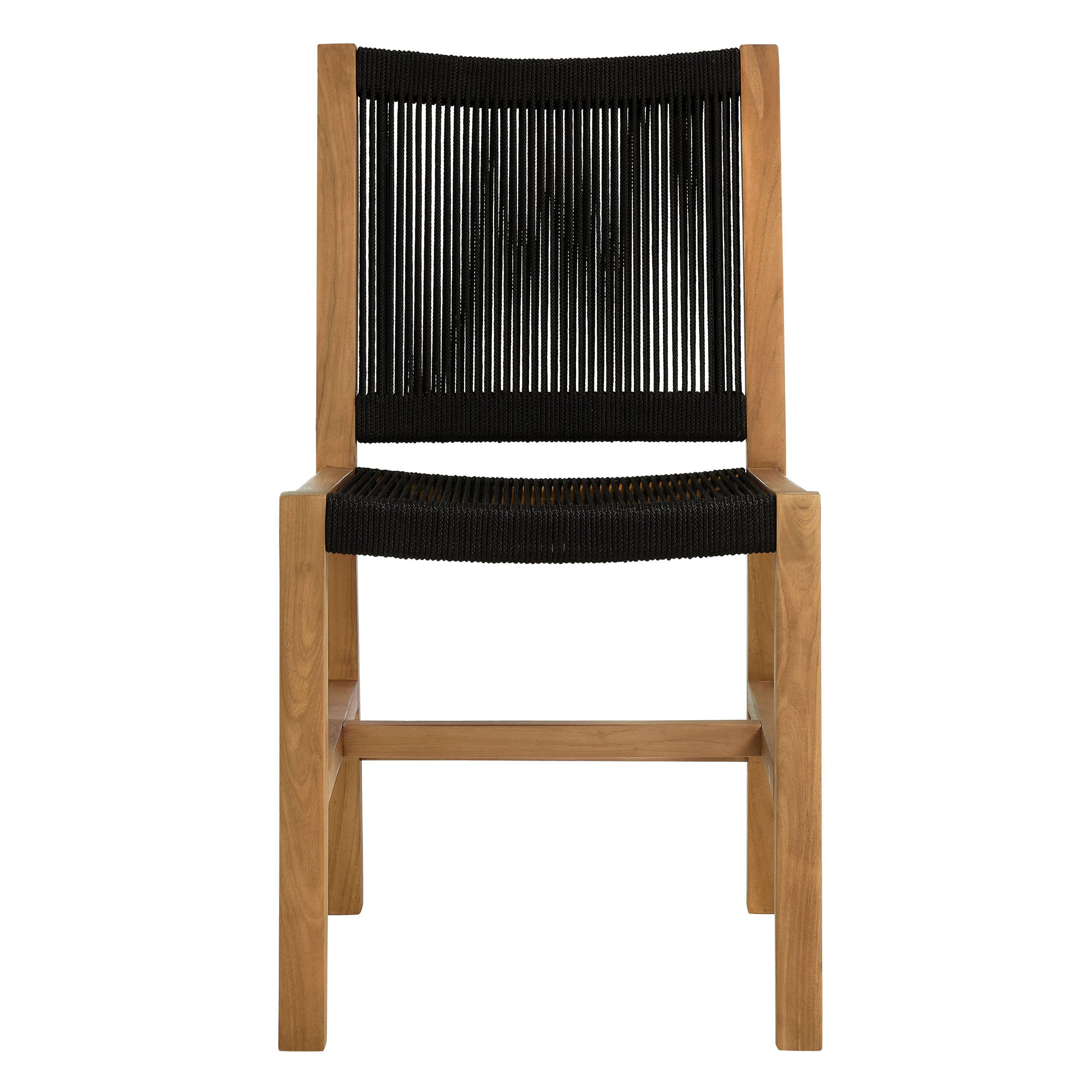 Vienna 7-Piece Outdoor Patio Teak and Rope Dining Set with Armless Chairs by Modway