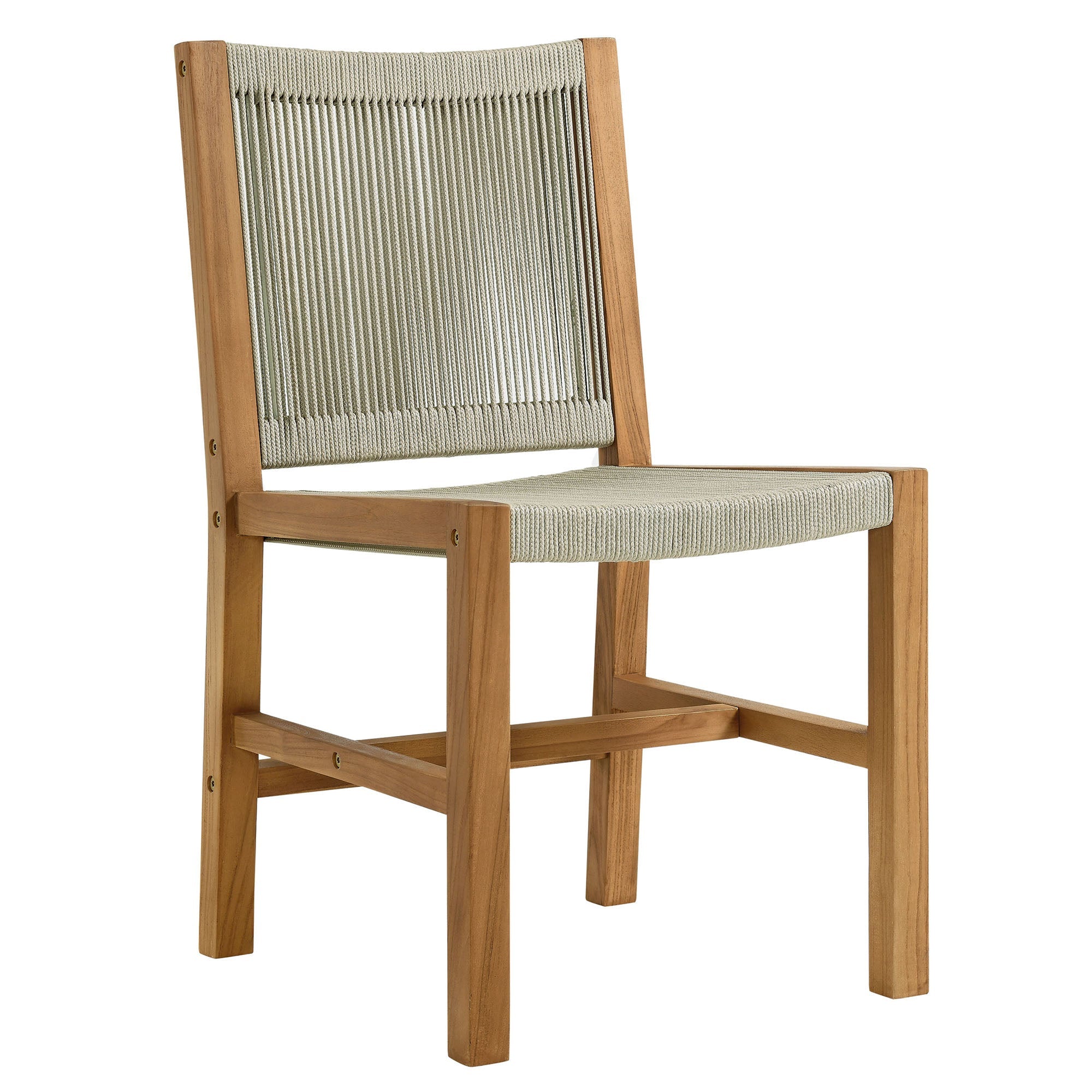 Vienna 7-Piece Outdoor Patio Teak and Rope Dining Set with Armless Chairs by Modway