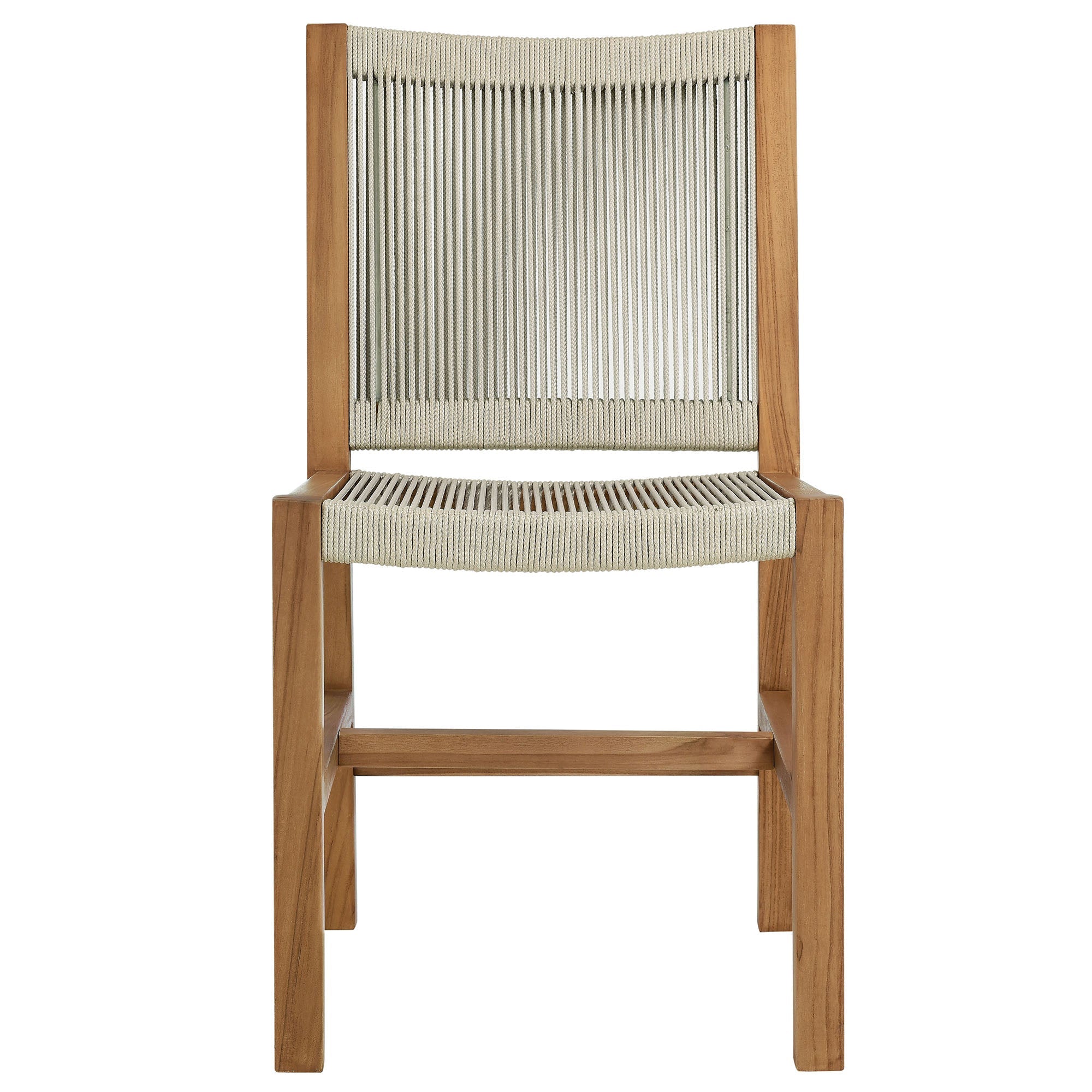 Vienna 7-Piece Outdoor Patio Teak and Rope Dining Set with Armless Chairs by Modway
