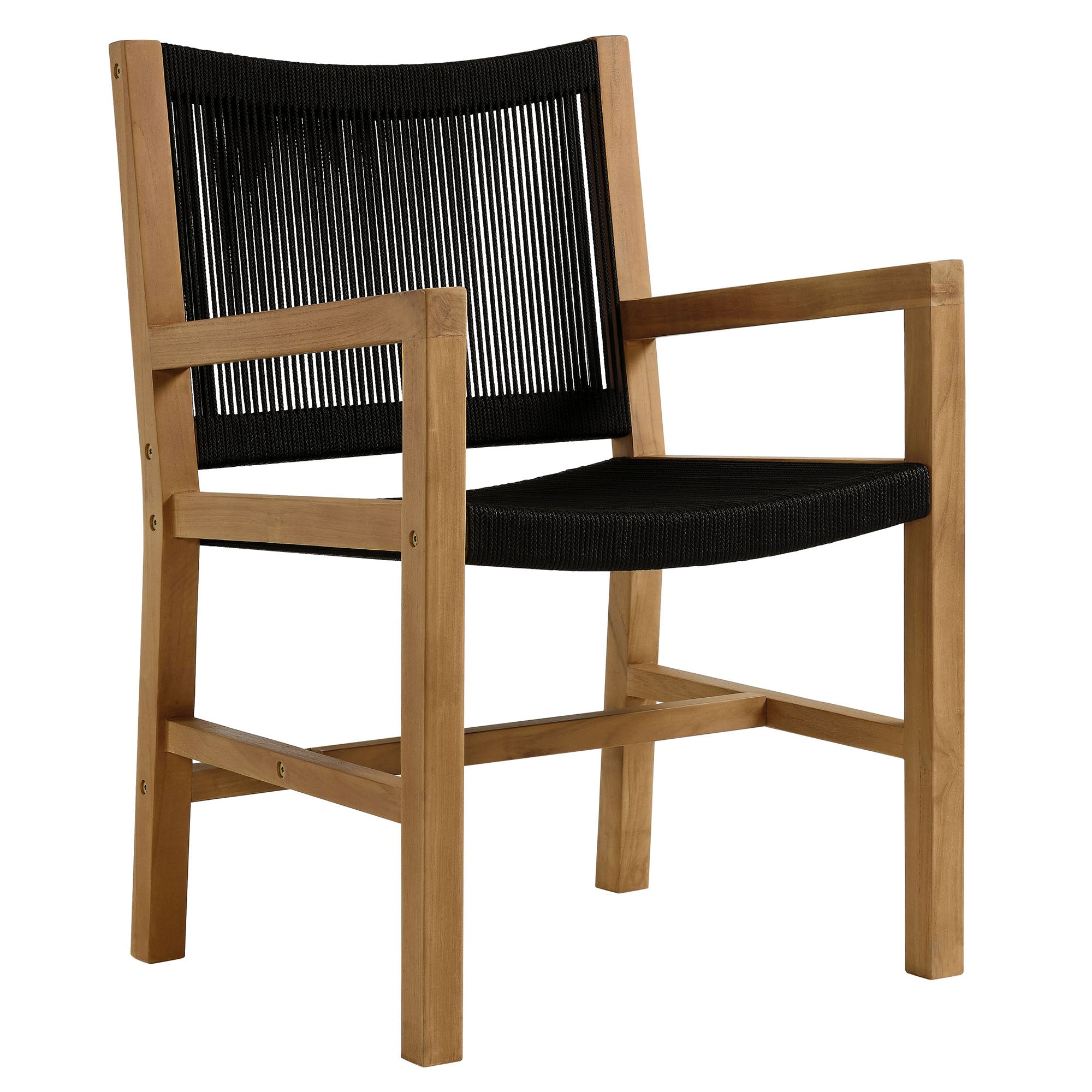 Vienna 7-Piece Outdoor Patio Teak and Rope Dining Set with Armchairs by Modway