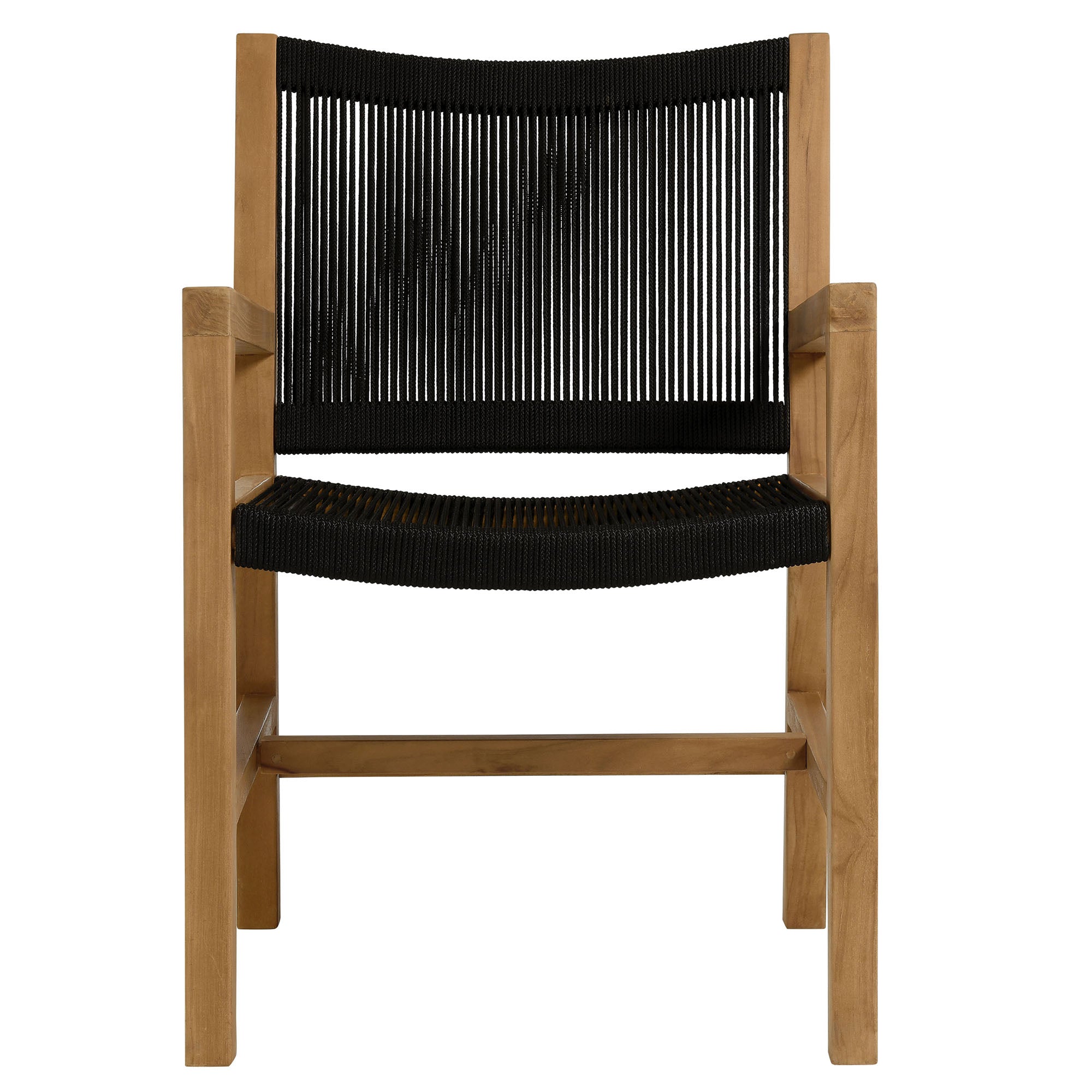 Vienna 5-Piece Outdoor Patio Teak and Rope Dining Set with Armchairs by Modway