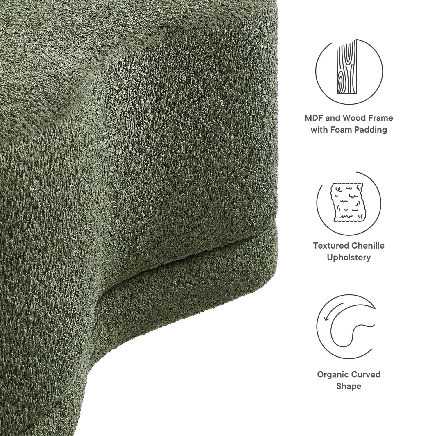 Nimbus 48" Upholstered Ottoman Bench by Modway