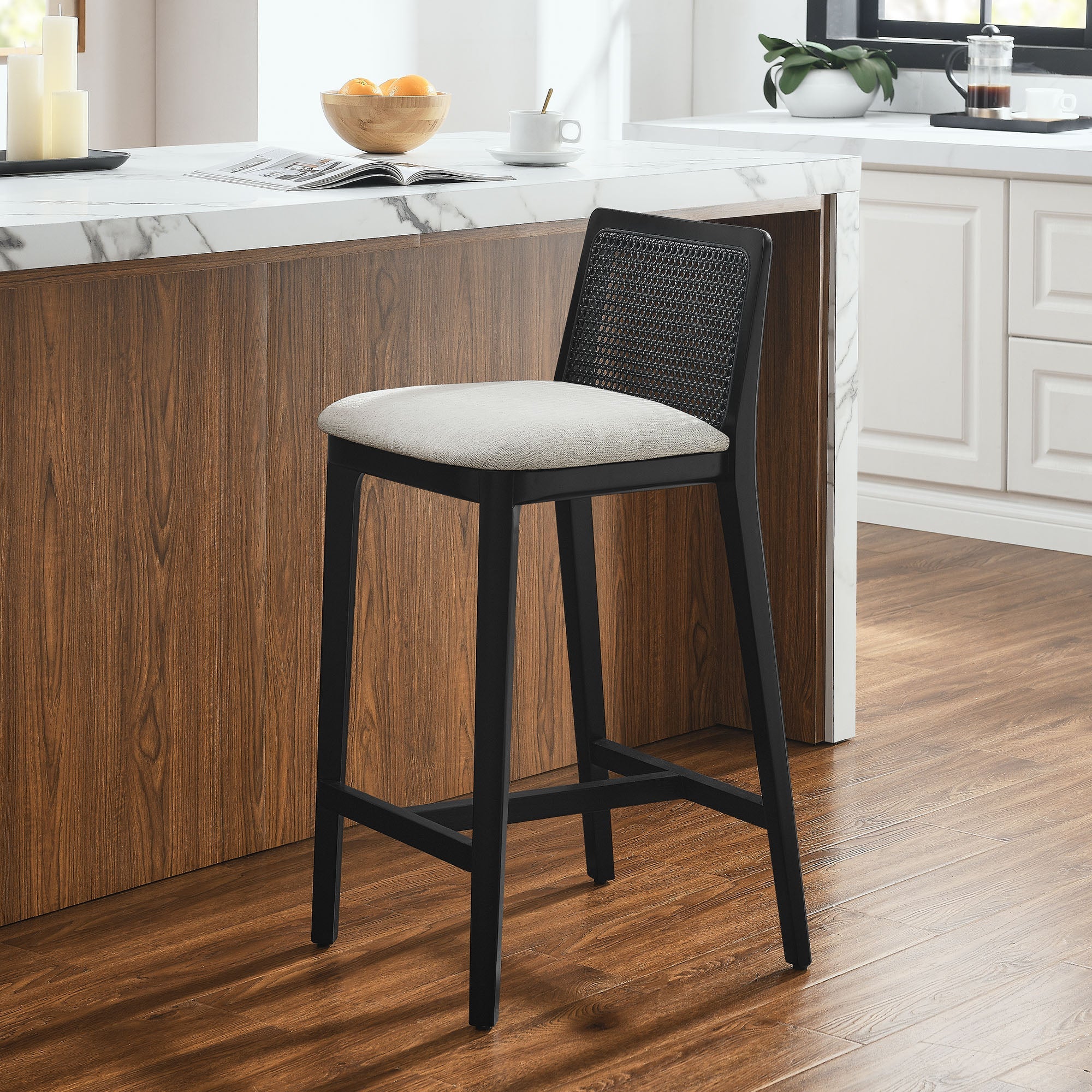 Monarch Beech Wood and Rattan Counter Stool by Modway