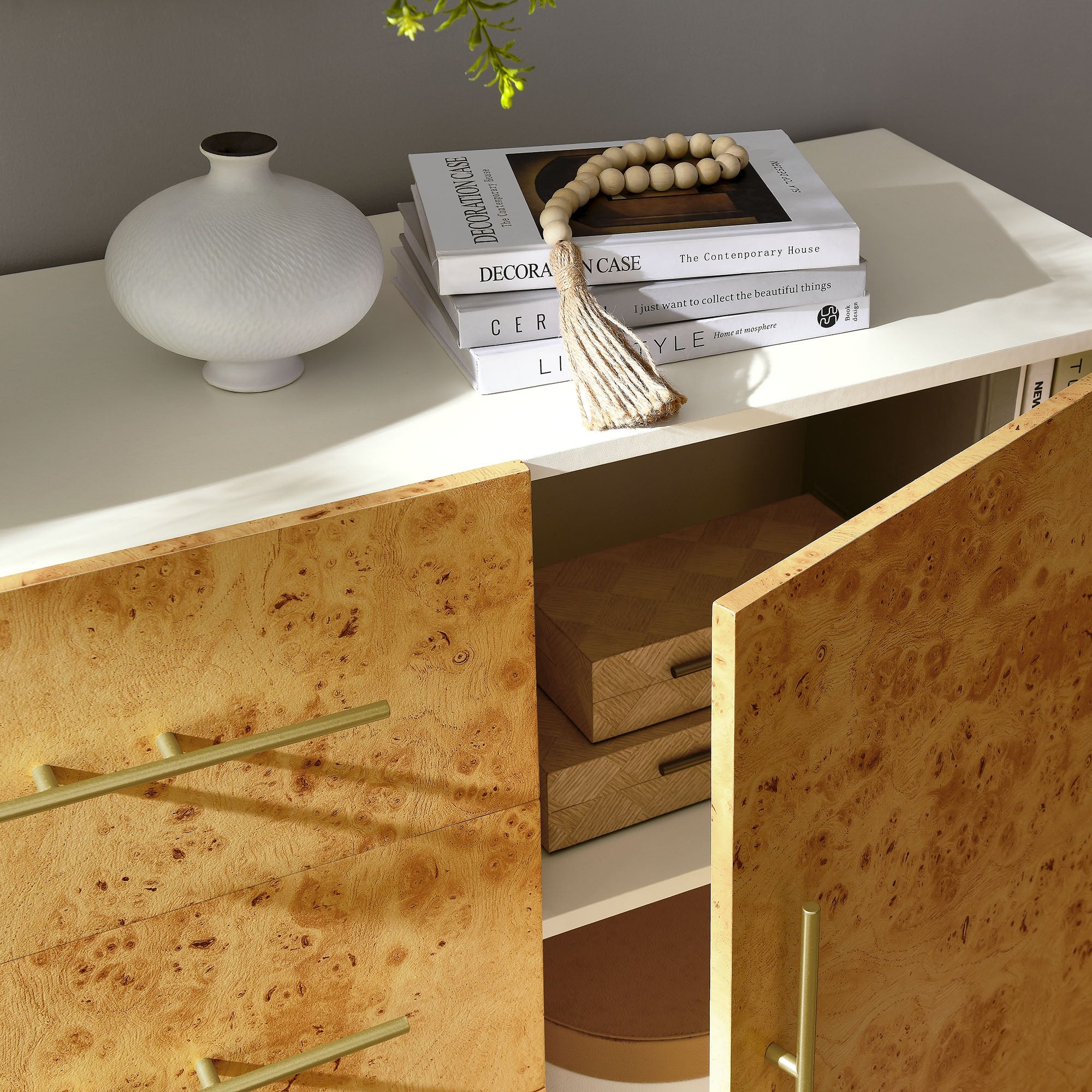 Abel 59 Inch Burl Wood Sideboard Buffet TV Stand by Modway