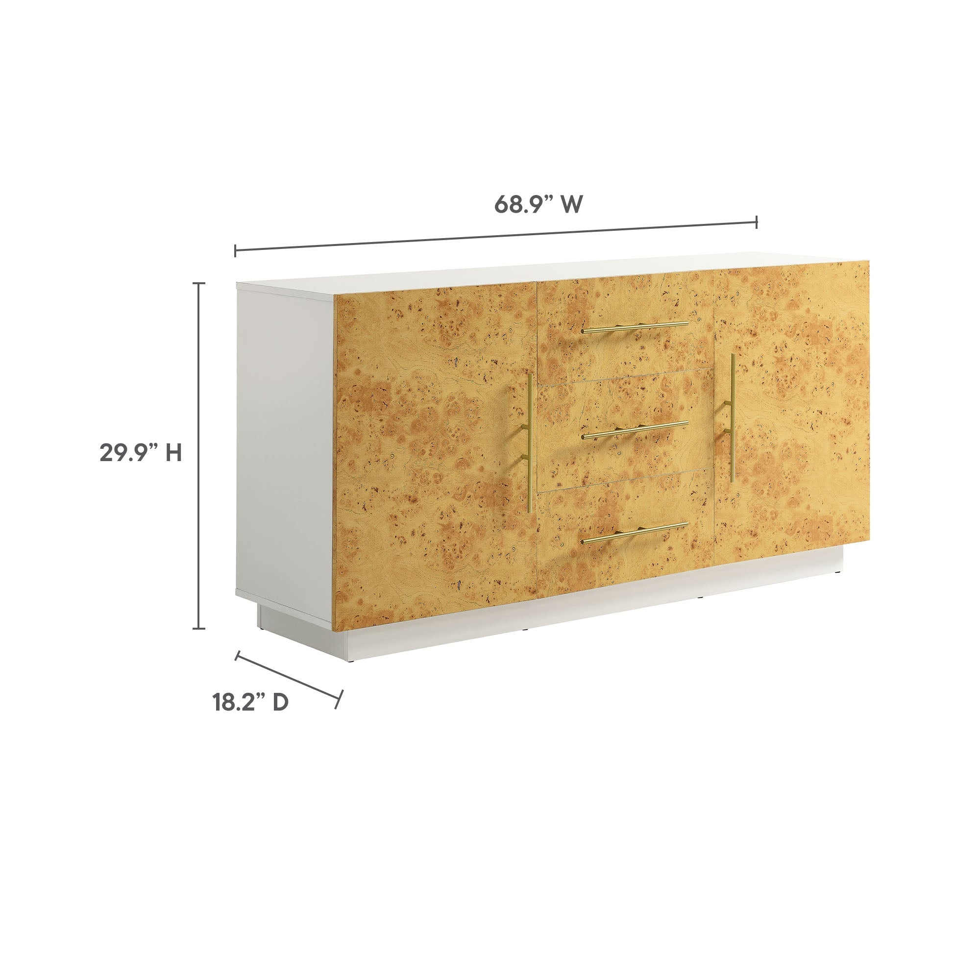 Abel 59 Inch Burl Wood Sideboard Buffet TV Stand by Modway
