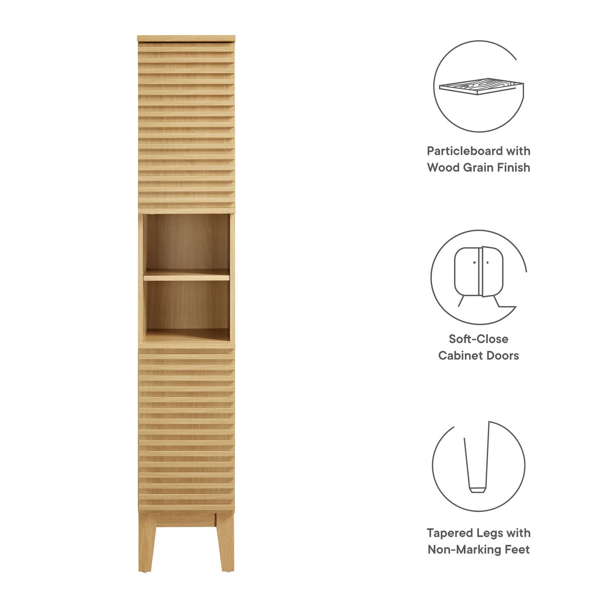 Render Tall Narrow Bathroom Storage Cabinet by Modway