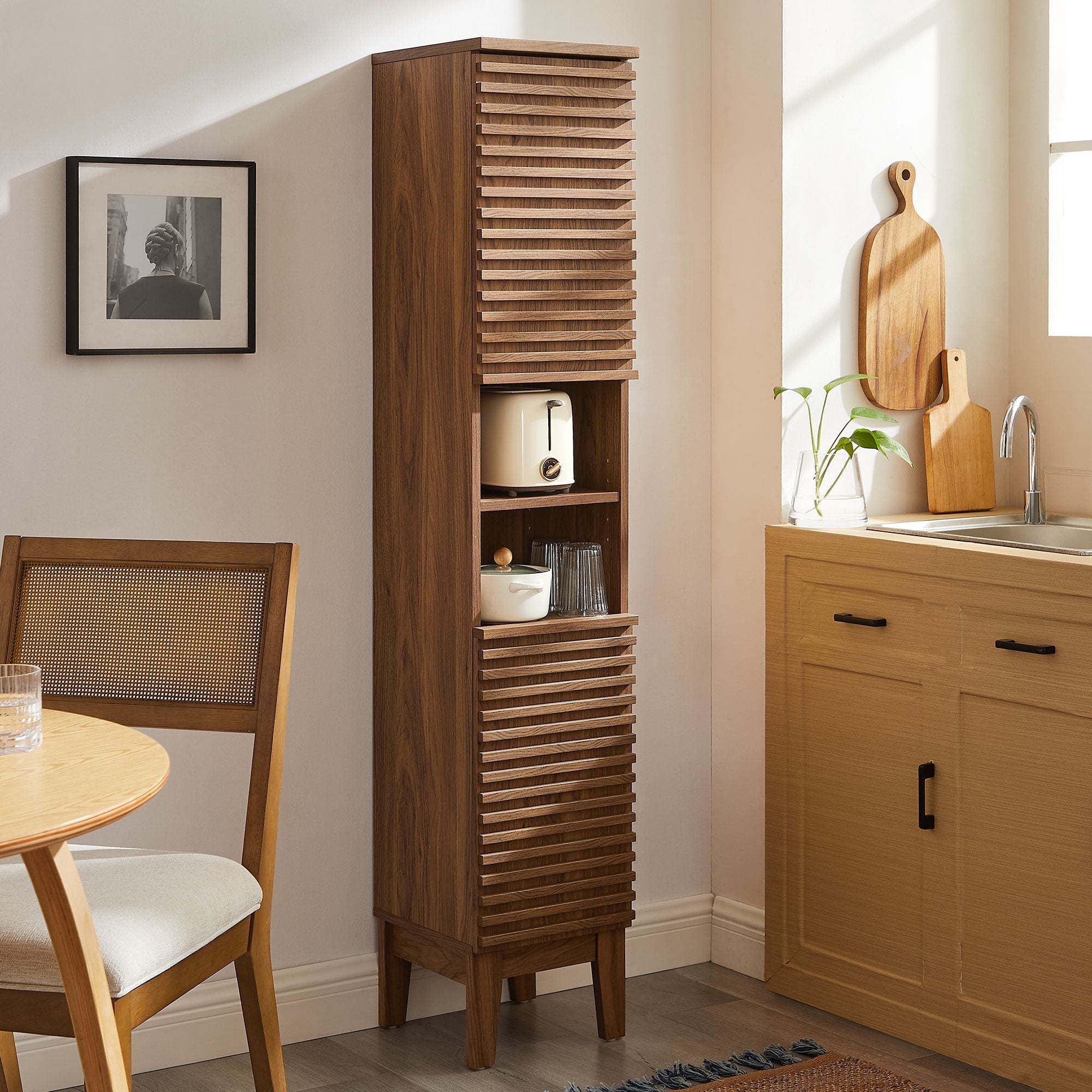 Render Tall Narrow Bathroom Storage Cabinet by Modway
