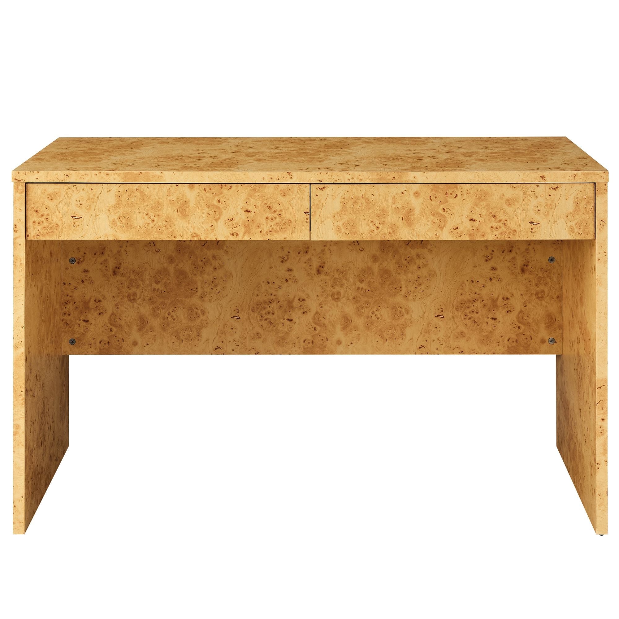 Hudson 2-Drawer Burl Wood Desk