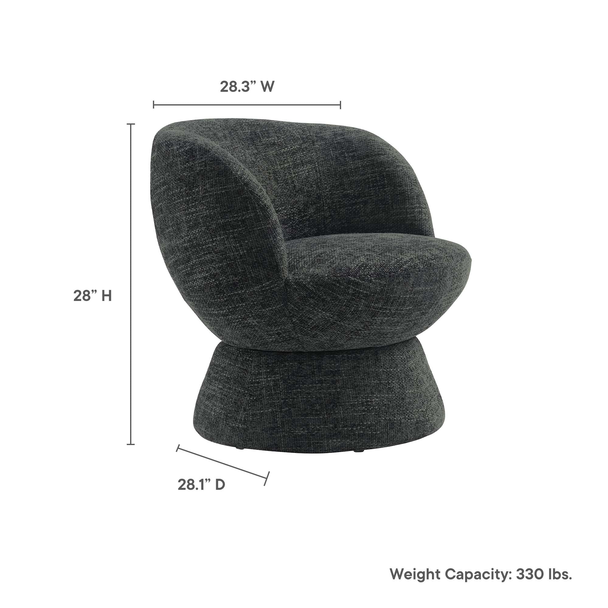 Vesta Chenille Fabric Upholstered Swivel Chair