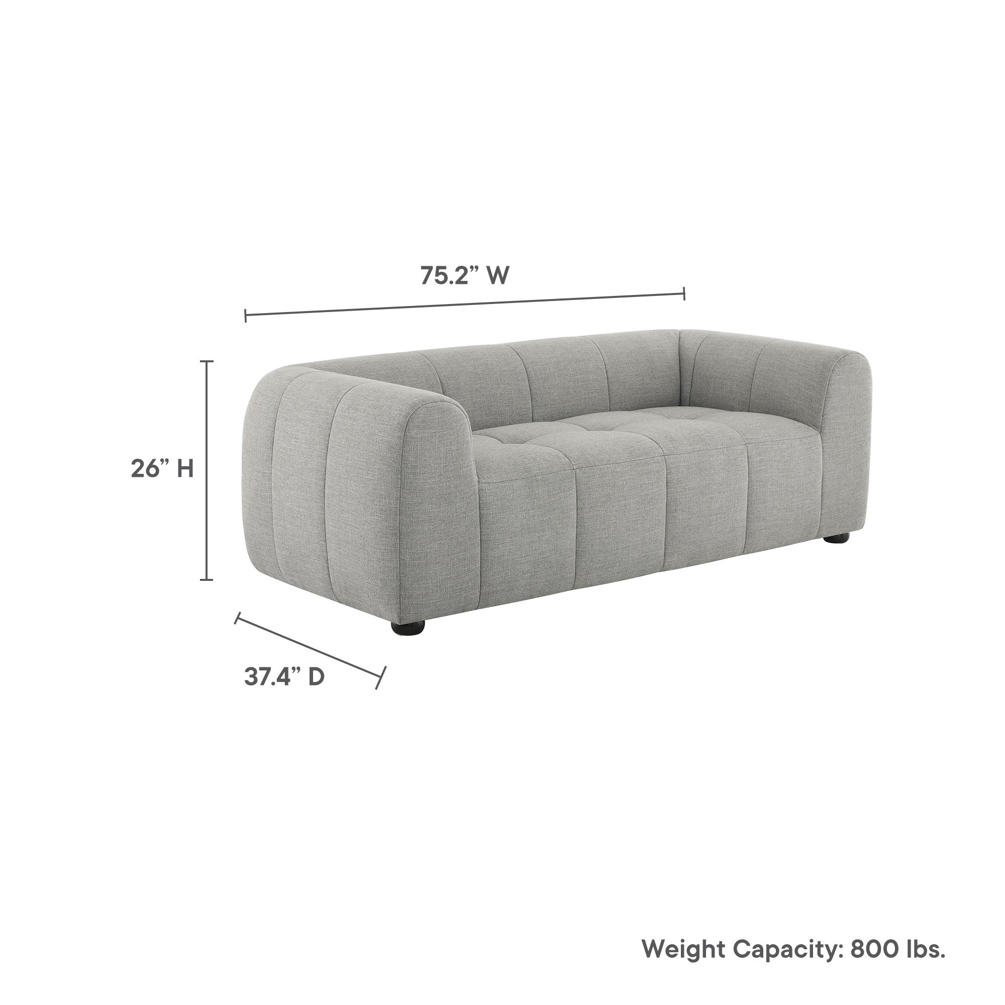 Liana Upholstered Fabric Loveseat