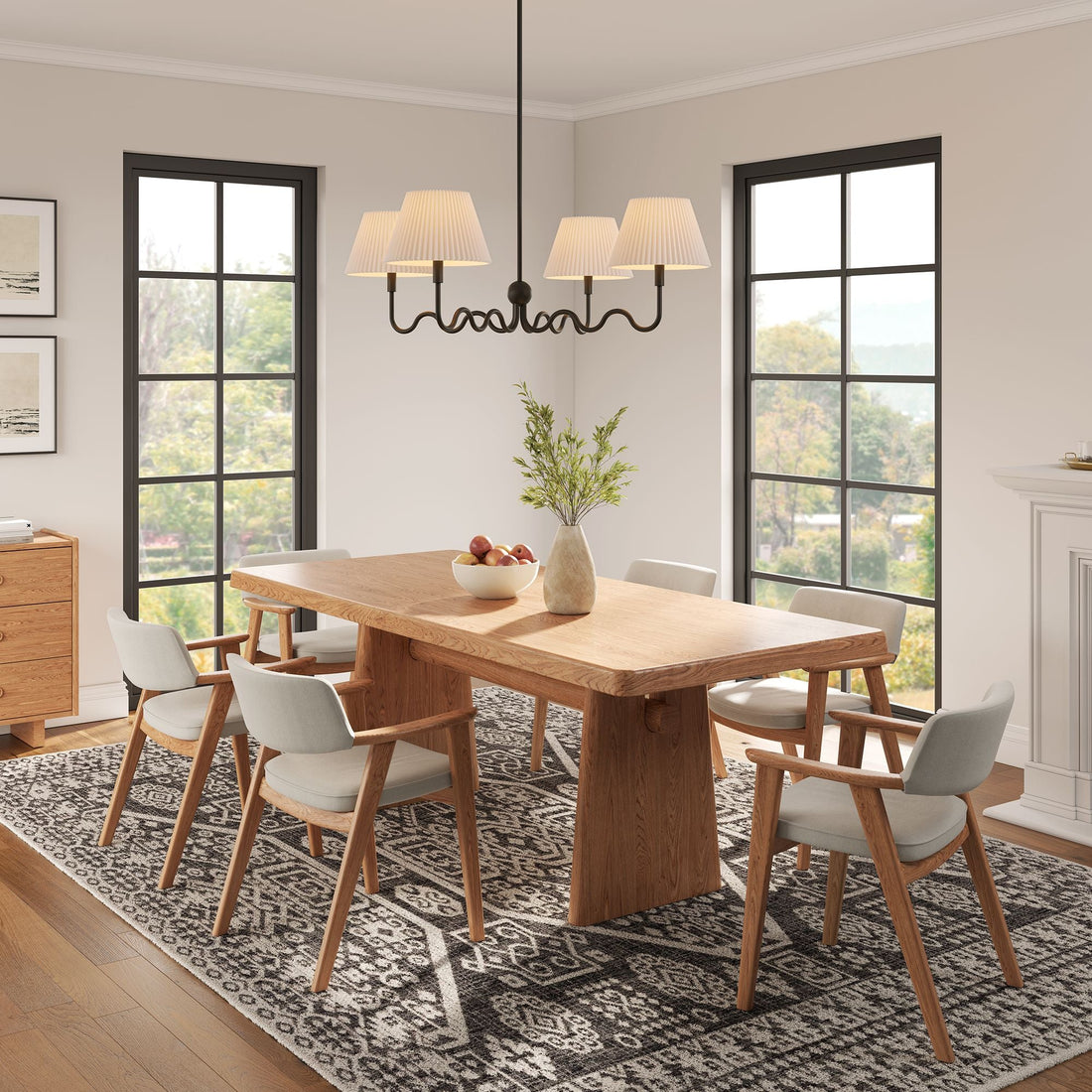 Wave Squiggle 4-Arm Pendant Light by Modway