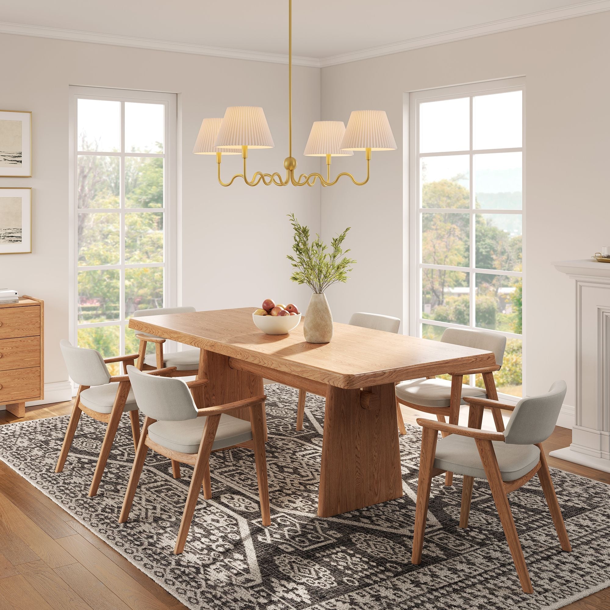 Wave Squiggle 4-Arm Pendant Light by Modway