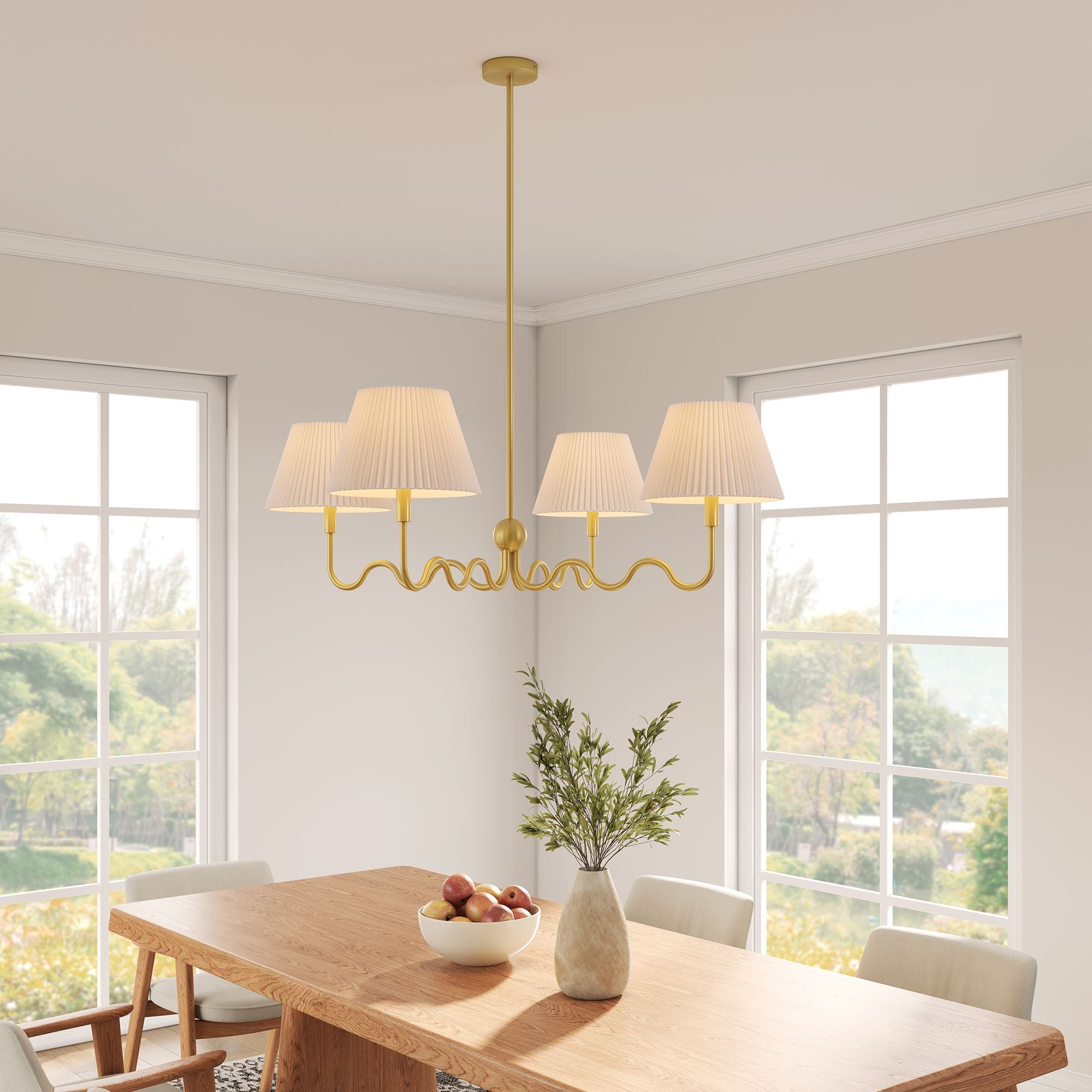 Wave Squiggle 4-Arm Pendant Light by Modway