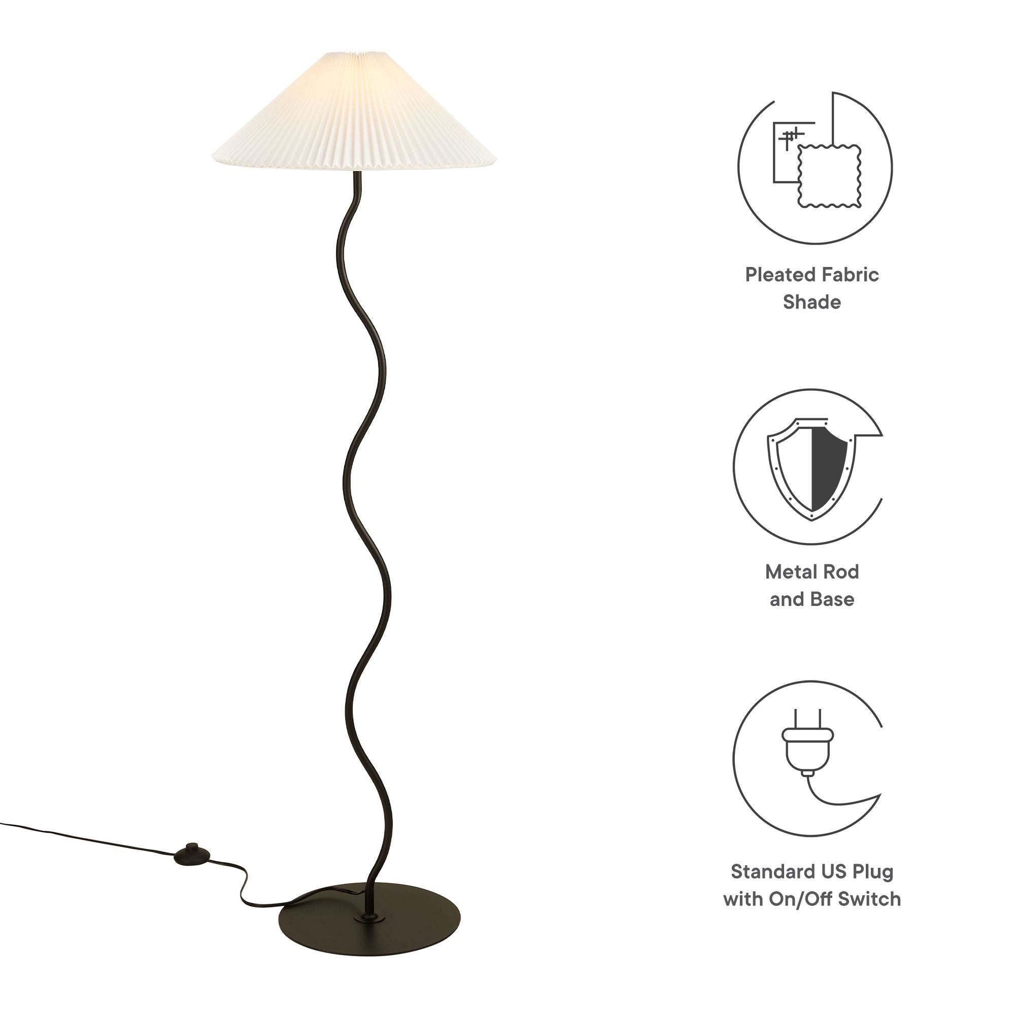 Wave Squiggle Floor Lamp by Modway