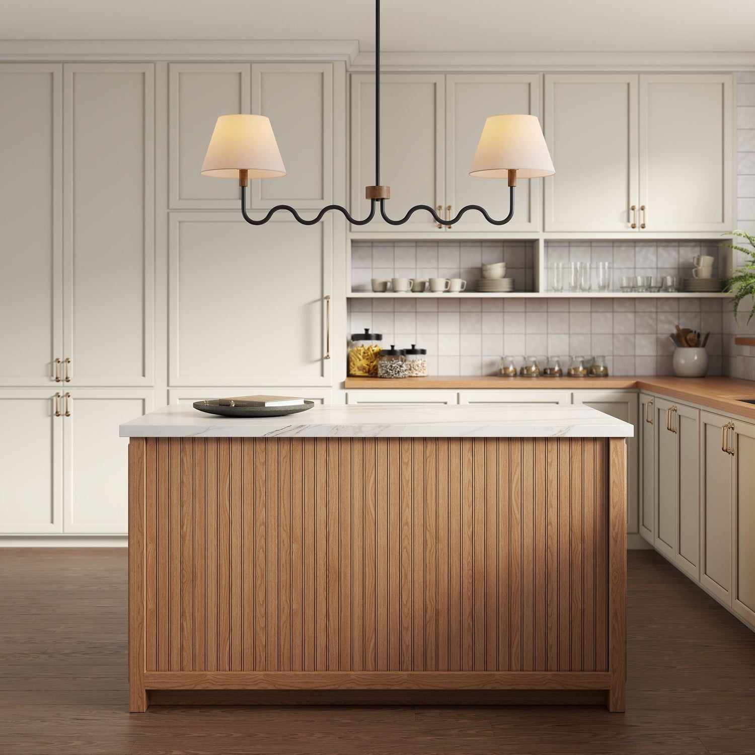 Sunlit Squiggle 2-Arm Pendant Light by Modway
