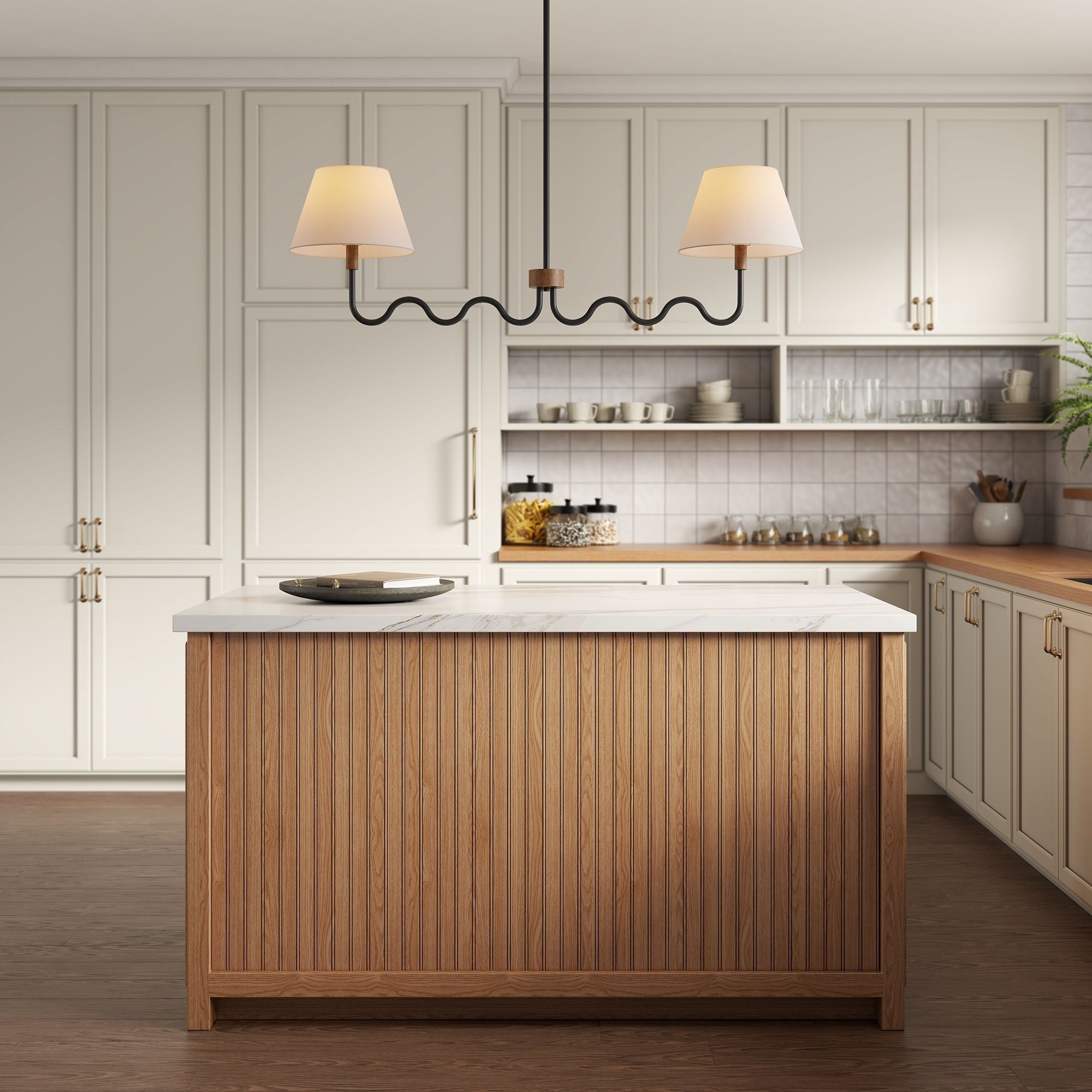 Sunlit Squiggle 2-Arm Pendant Light by Modway
