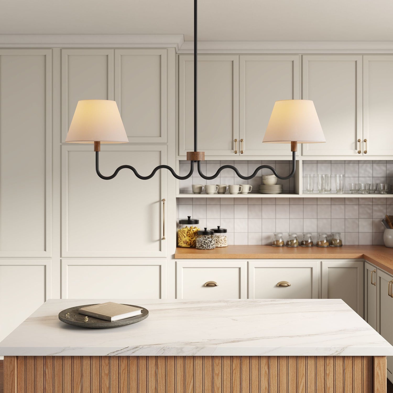 Sunlit Squiggle 2-Arm Pendant Light by Modway